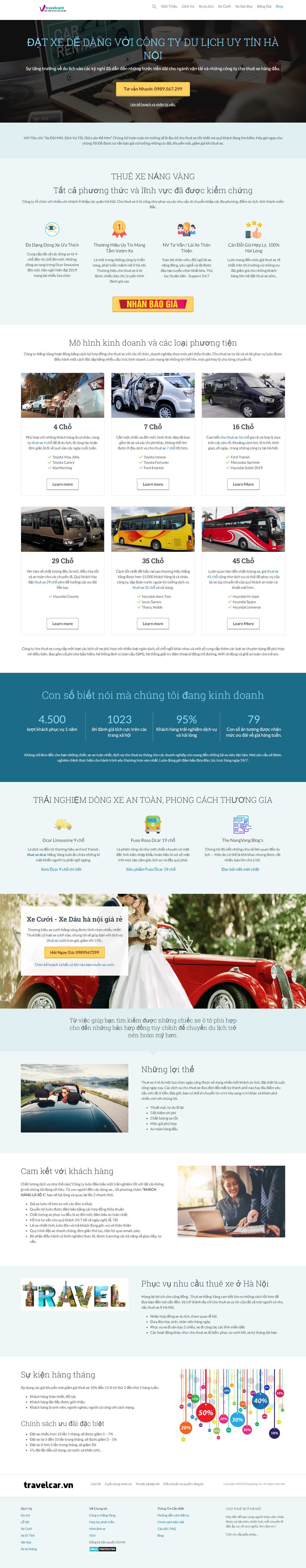 Thiết kế Web thuê xe du lịch travelcar.vn