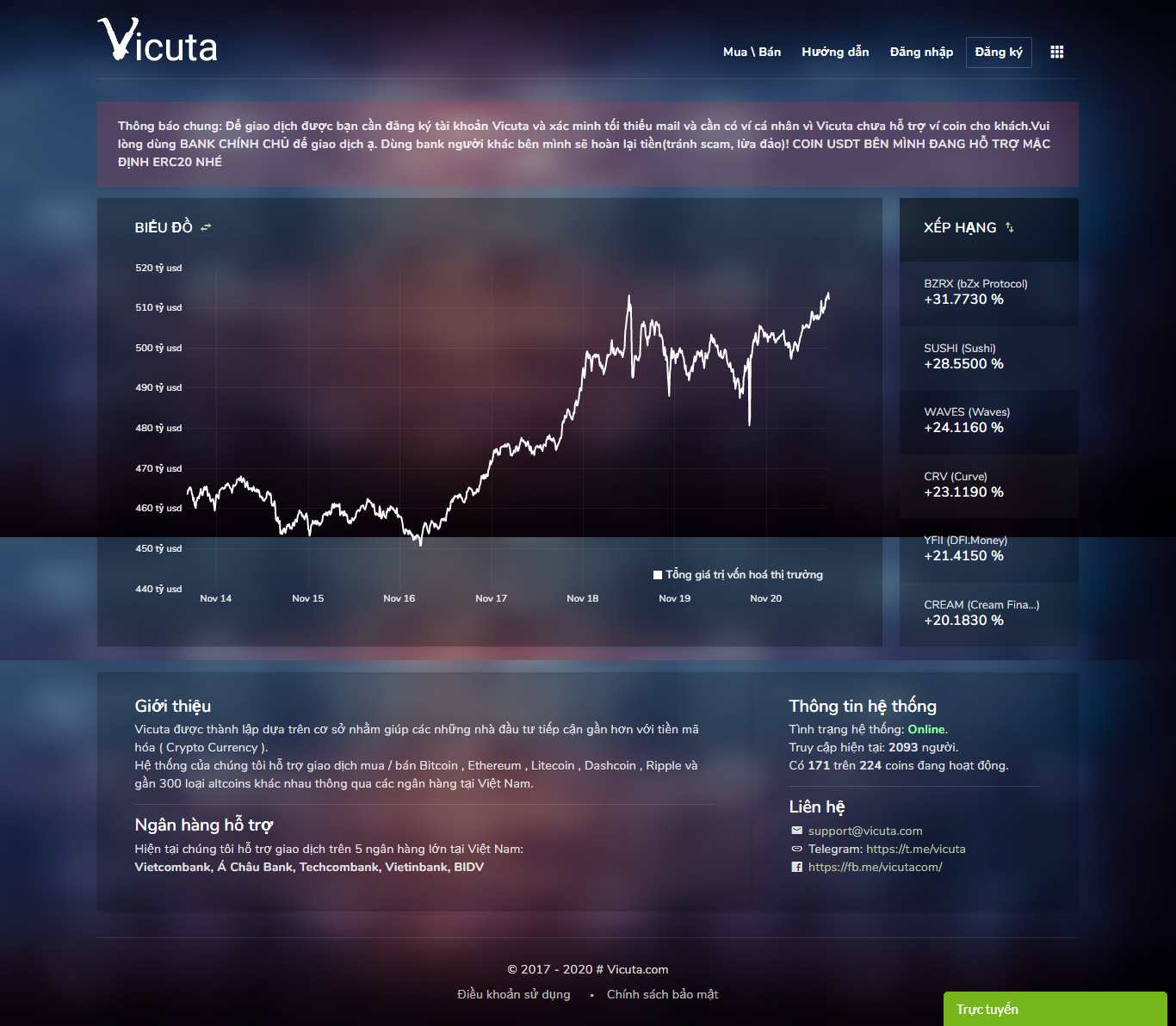 Thiết kế Web tiền ảo vicuta.com