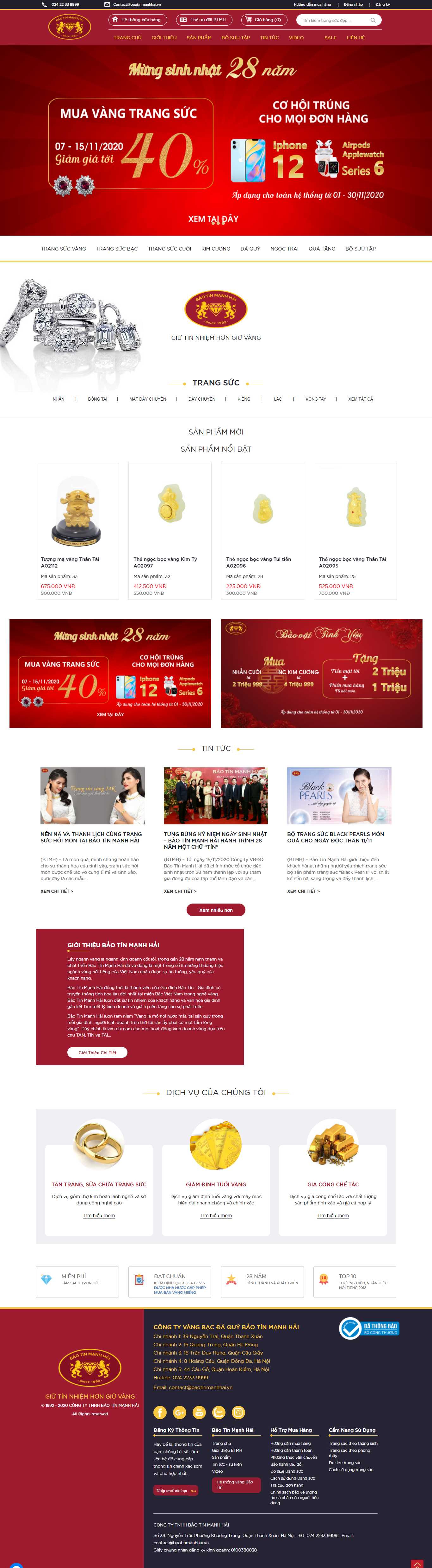 Thiết kế Web trang sức vòng hổ phách baotinmanhhai.vn