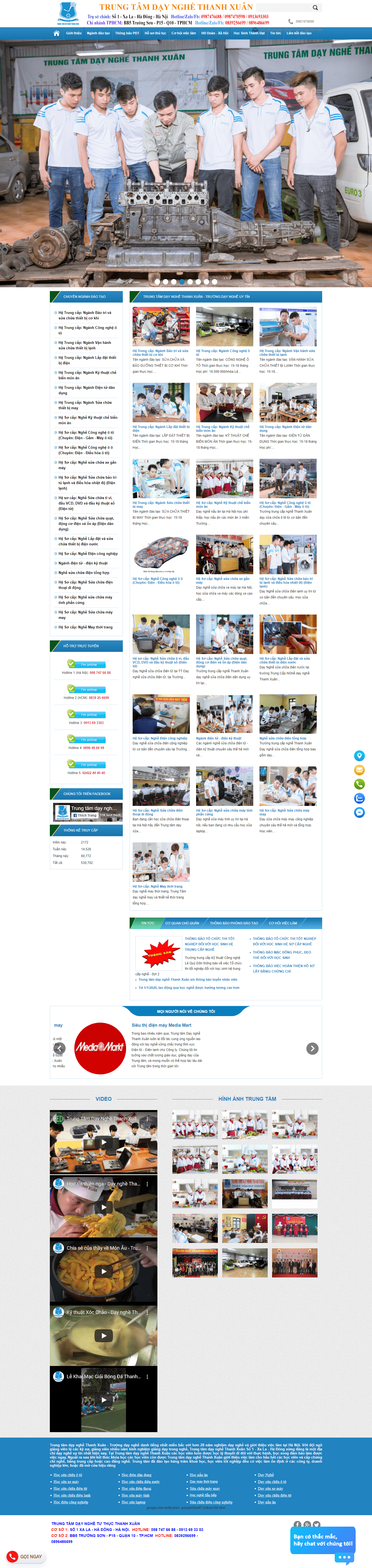 Thiết kế Web trường dạy nghề - đào tạo nghề trungtamdaynghethanhxuan.vn