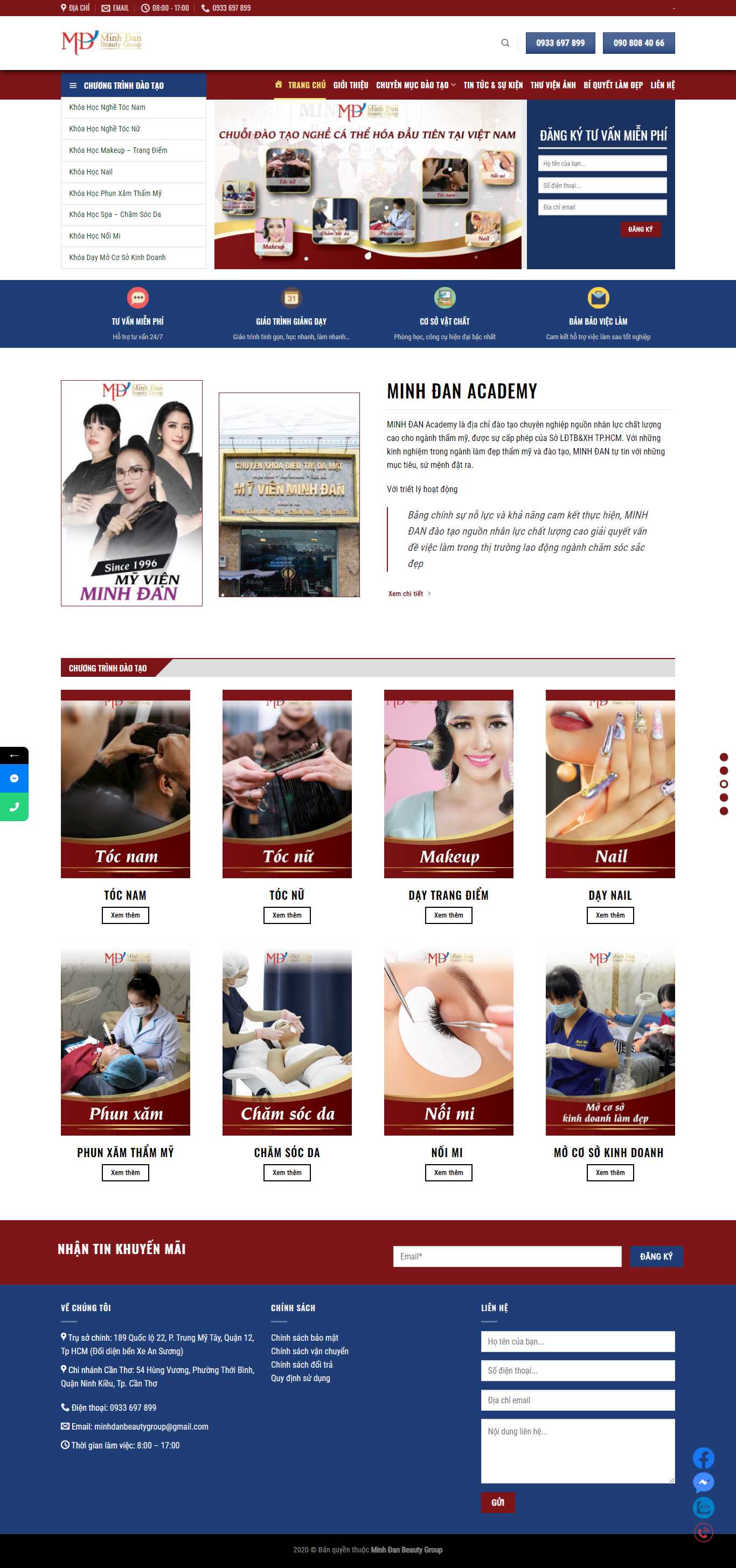 Thiết kế Web trường dạy nghề - đào tạo nghề minhdanacademy.vn