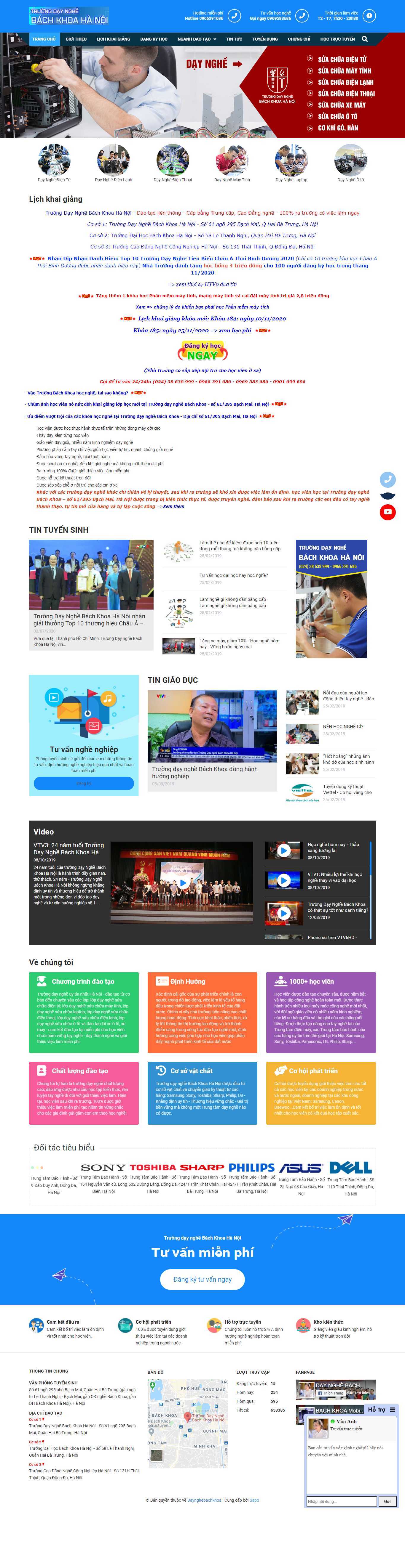 Thiết kế Web trường dạy nghề - đào tạo nghề truongdaynghebachkhoa.edu.vn