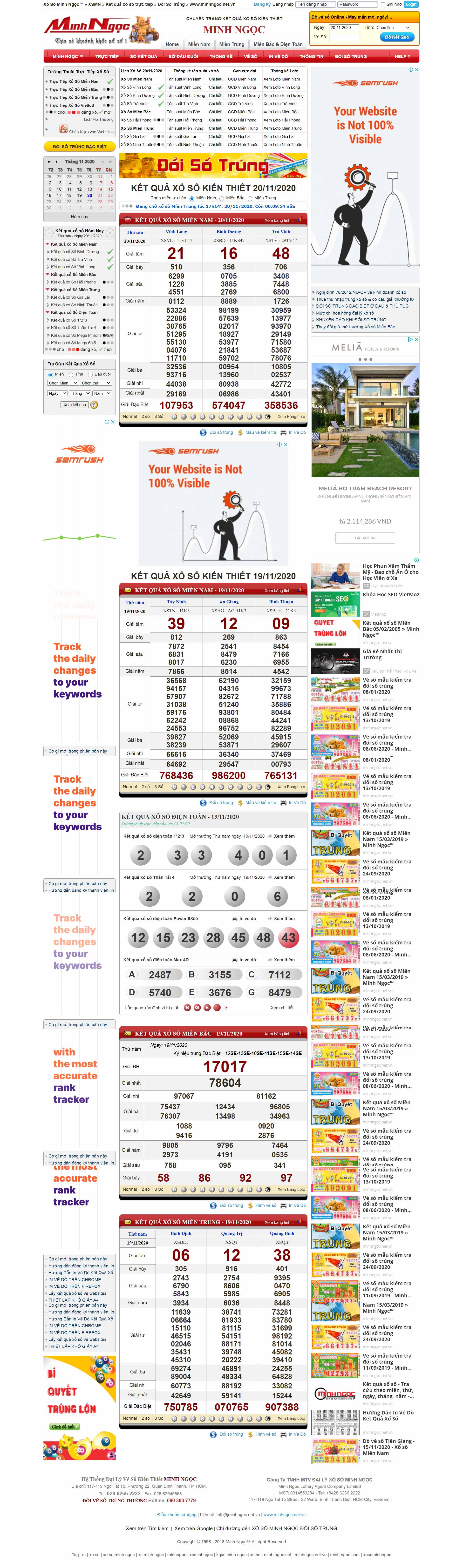 Thiết kế Web xổ số minhngoc.net.vn
