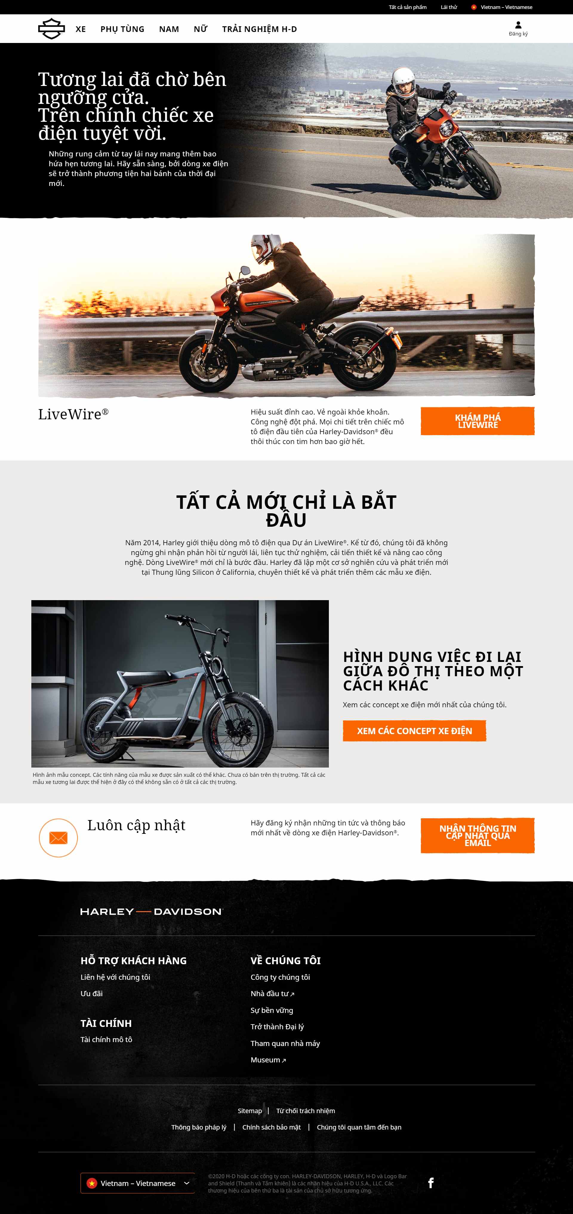 Thiết kế Web xe điện harley-davidson.com