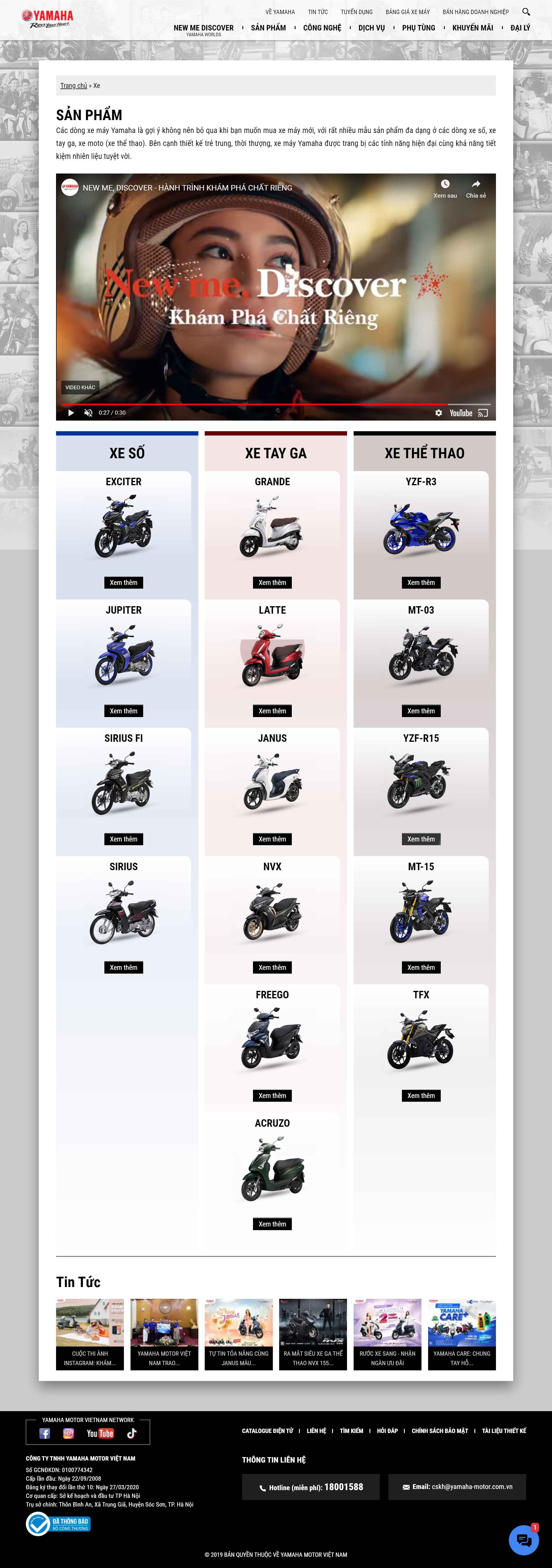 Thiết kế Web xe máy yamaha-motor.com.vn