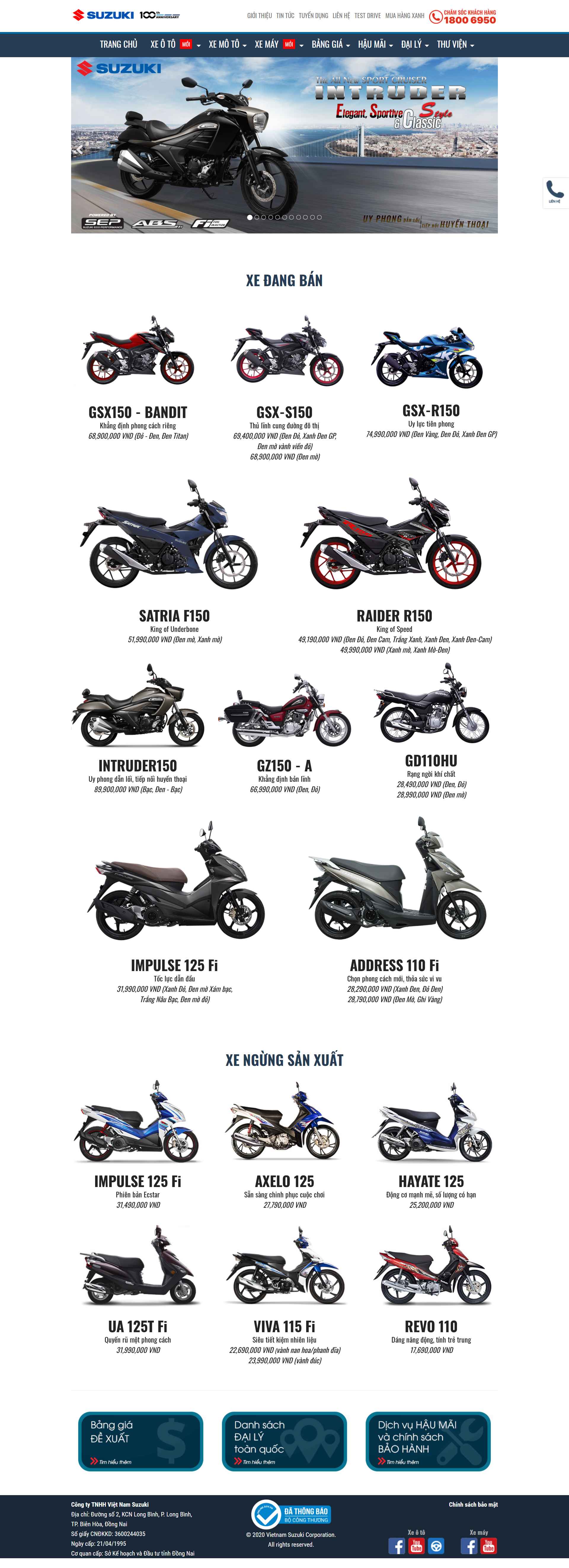 Thiết kế Web xe máy suzuki.com.vn