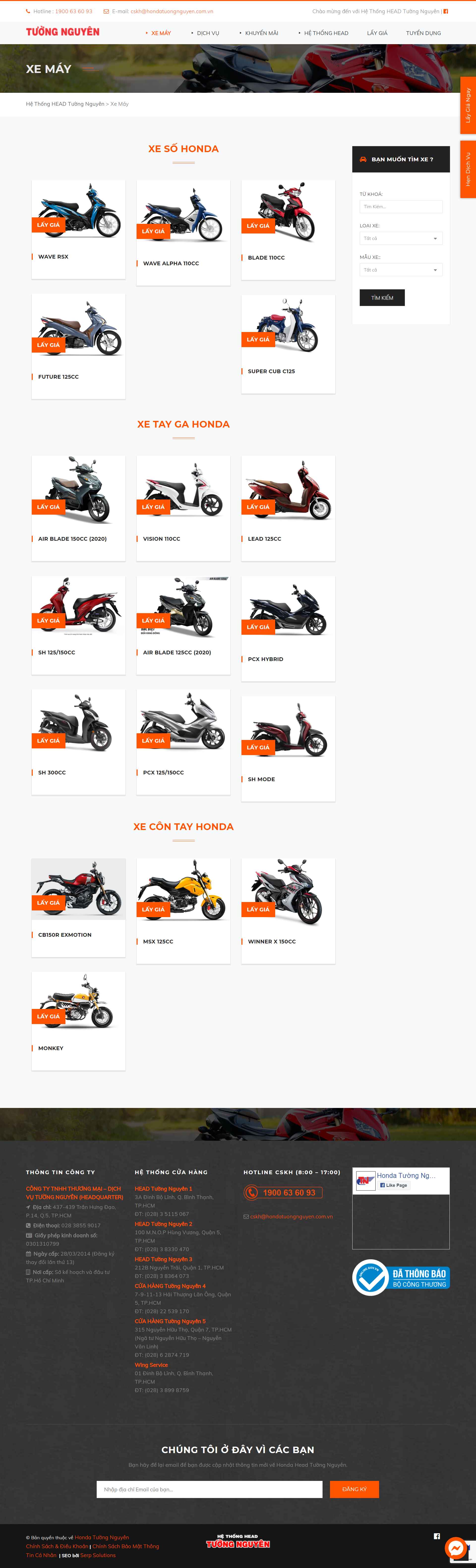 Thiết kế Web xe máy hondatuongnguyen.com.vn
