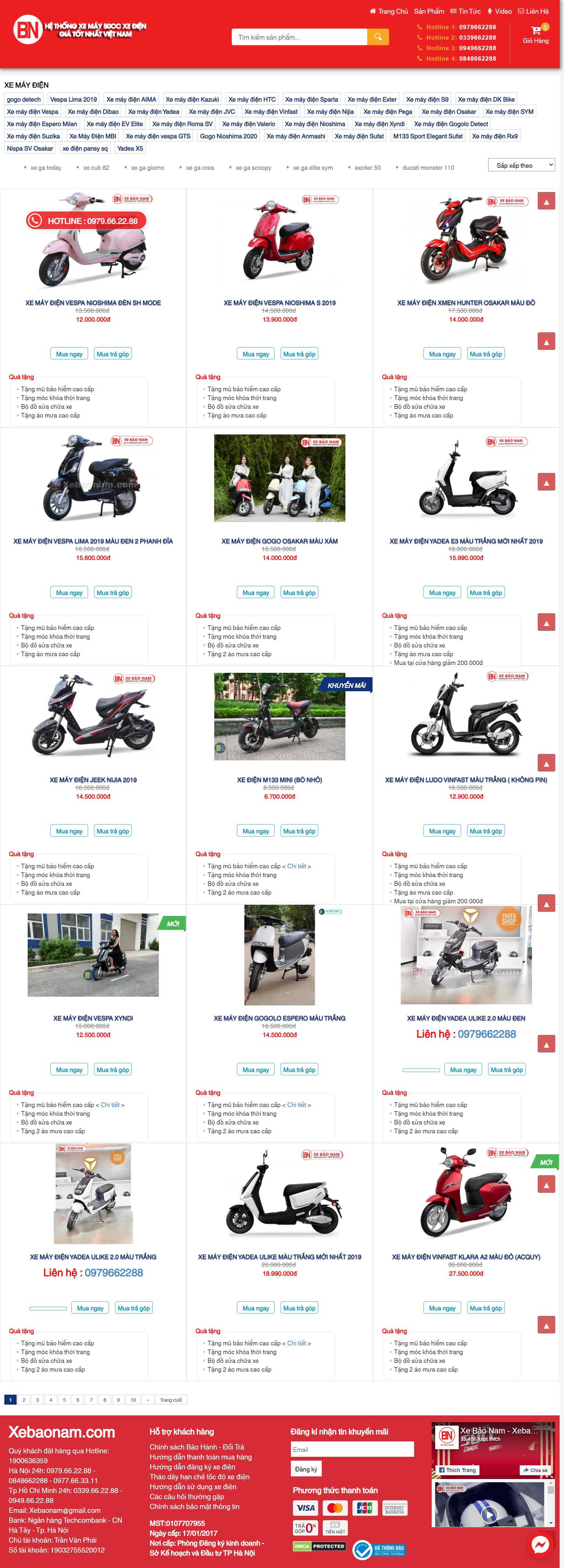 Thiết kế Web xe máy điện xebaonam.com
