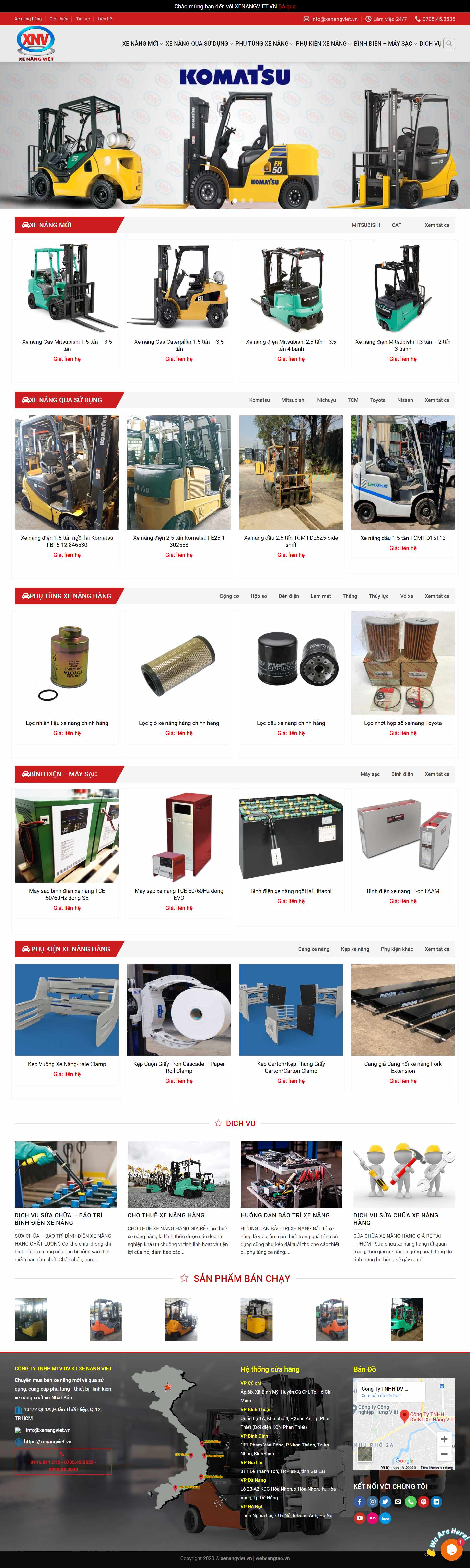 Thiết kế Web xe nâng xenangviet.vn