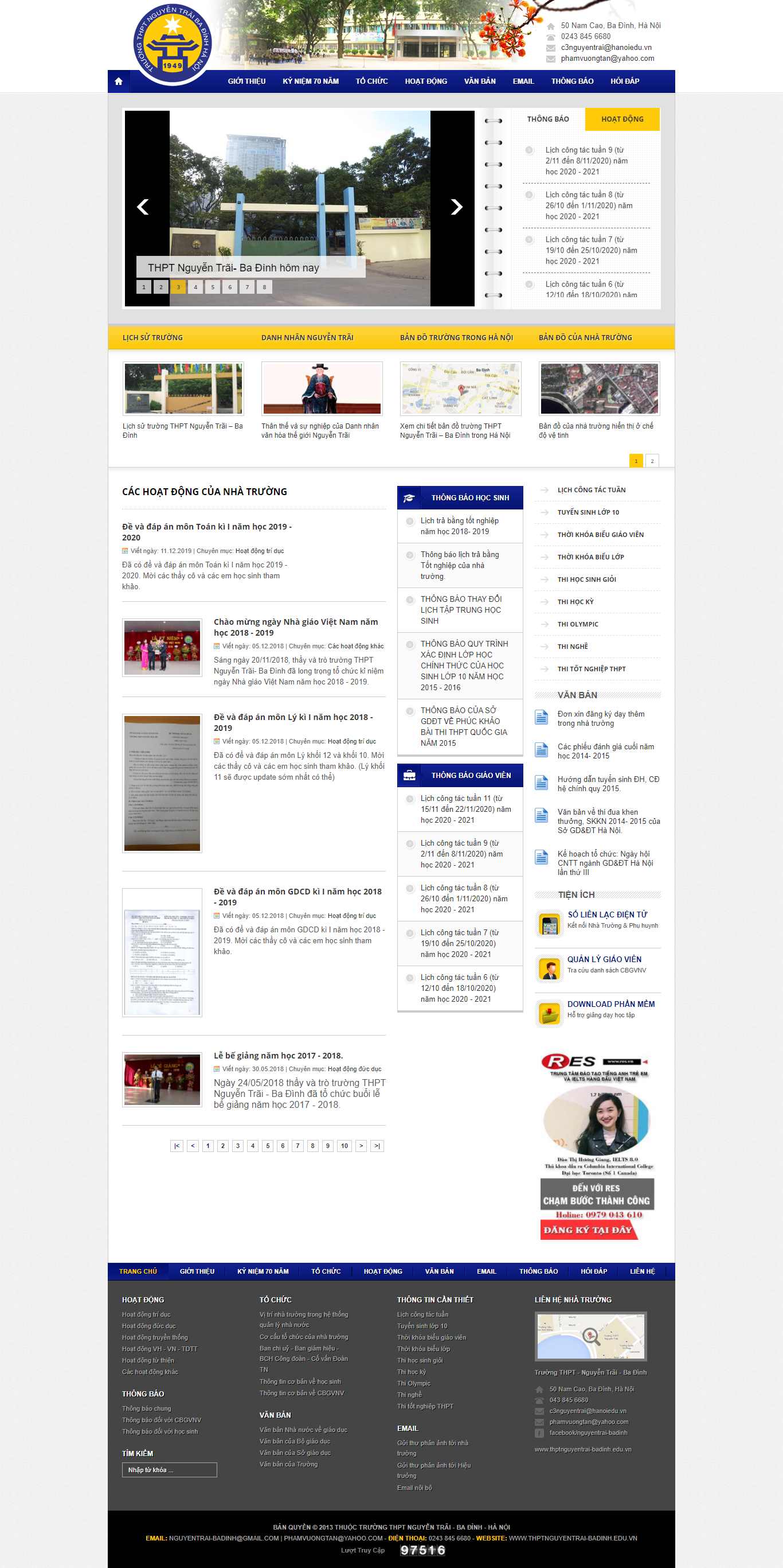 Thiết kế Web trường phổ thông thptnguyentrai-badinh.edu.vn