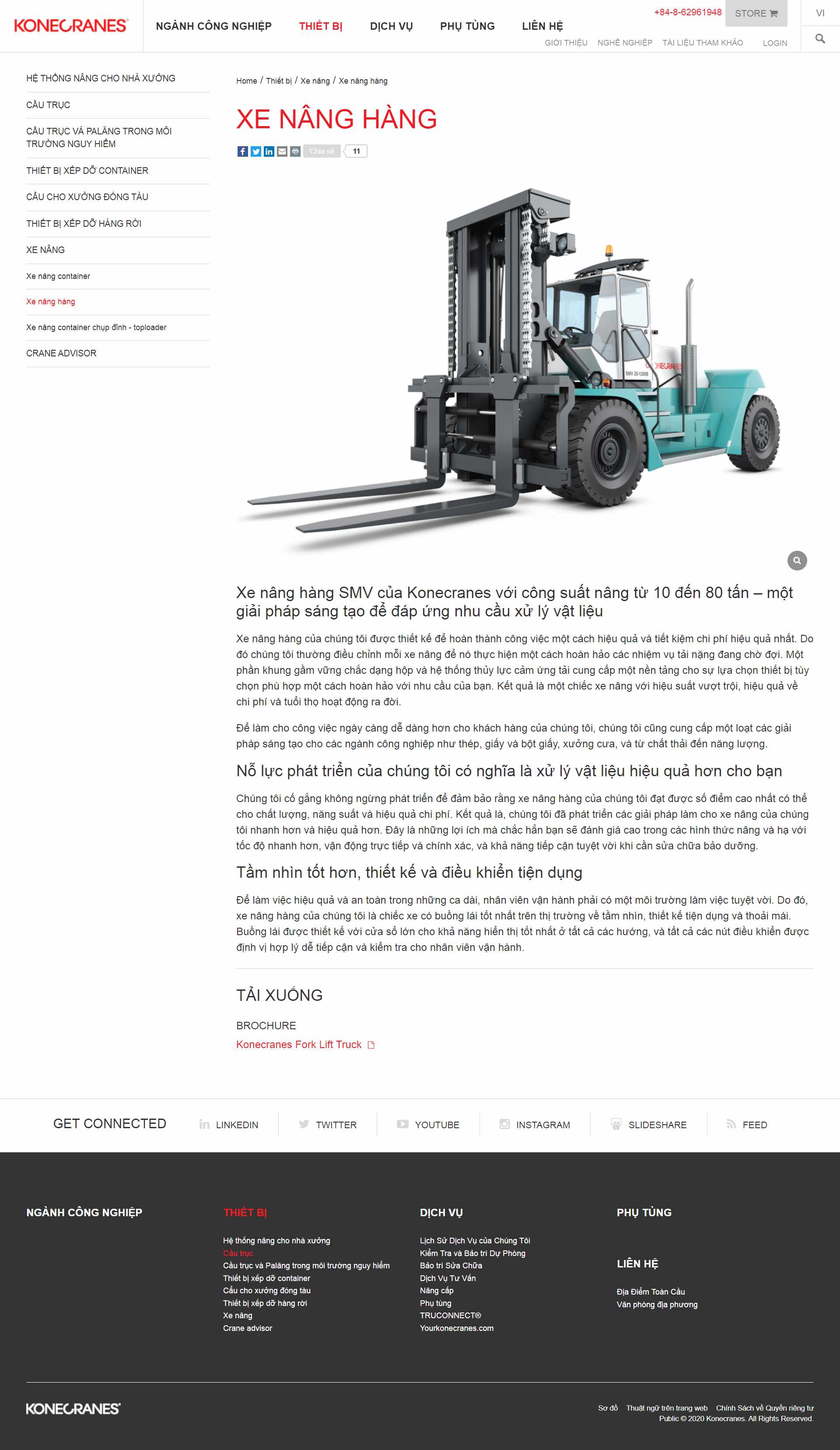Thiết kế Web xe nâng hàng konecranes.vn
