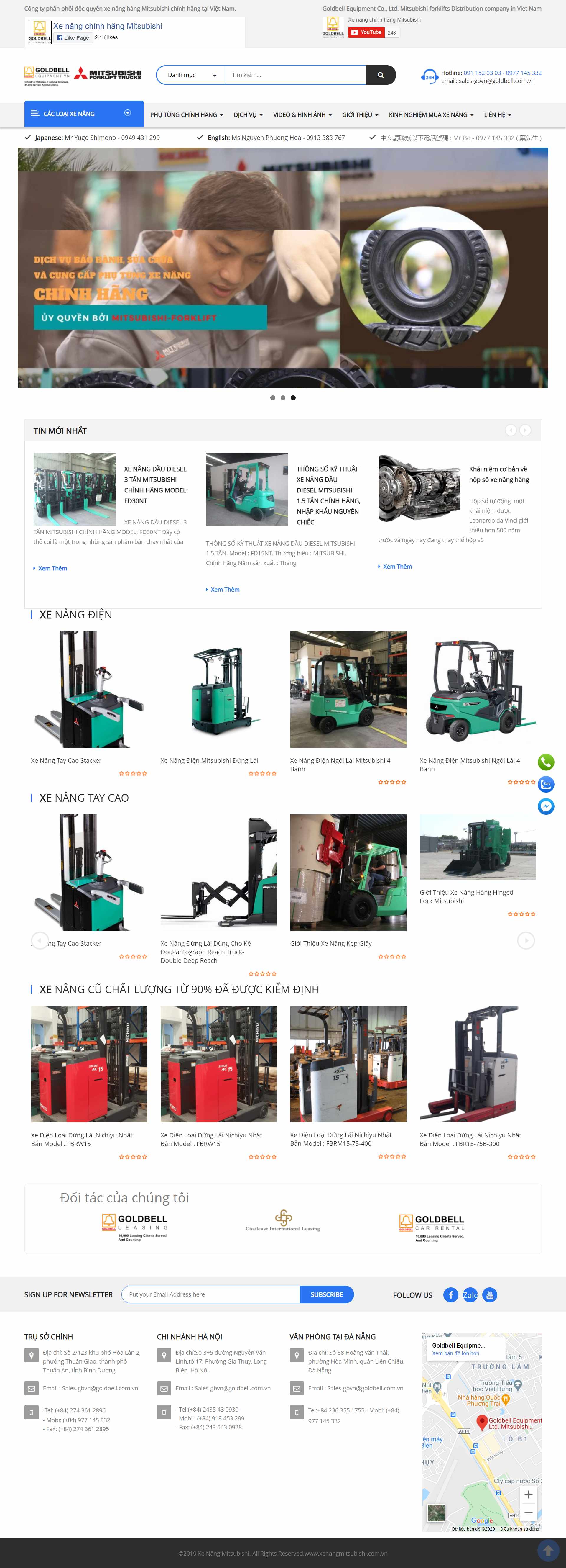 Thiết kế Web xe nâng hàng xenangmitsubishi.com.vn