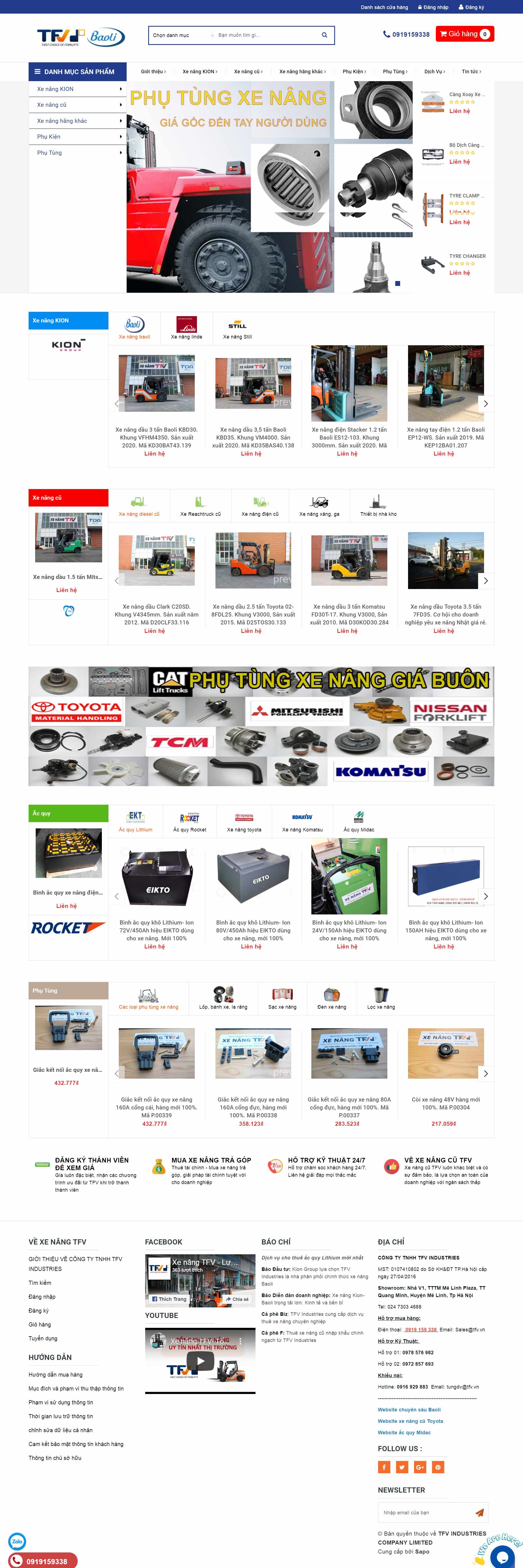 Thiết kế Web xe nâng hàng tfv.vn