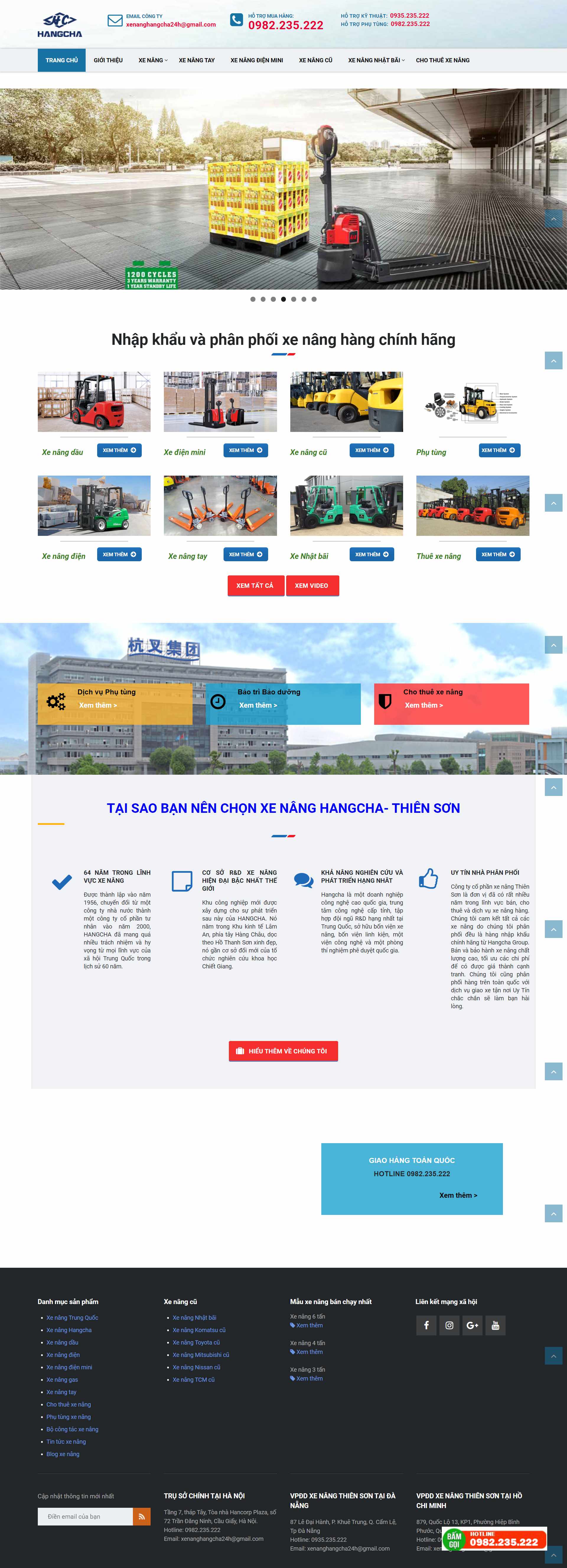 Thiết kế Web xe nâng hàng xenanghangcha.com.vn