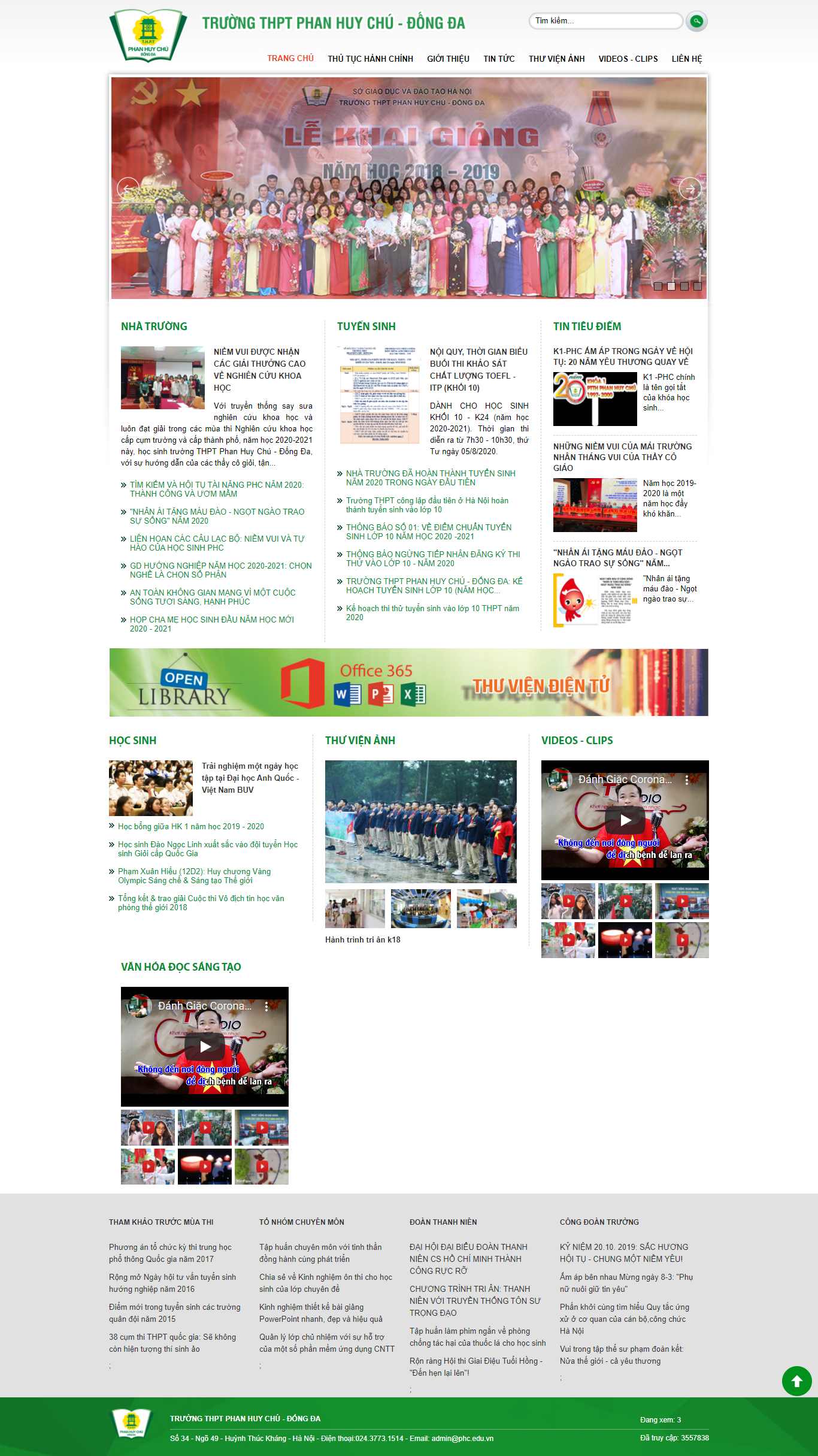 Thiết kế Web trường phổ thông phc.edu.vn