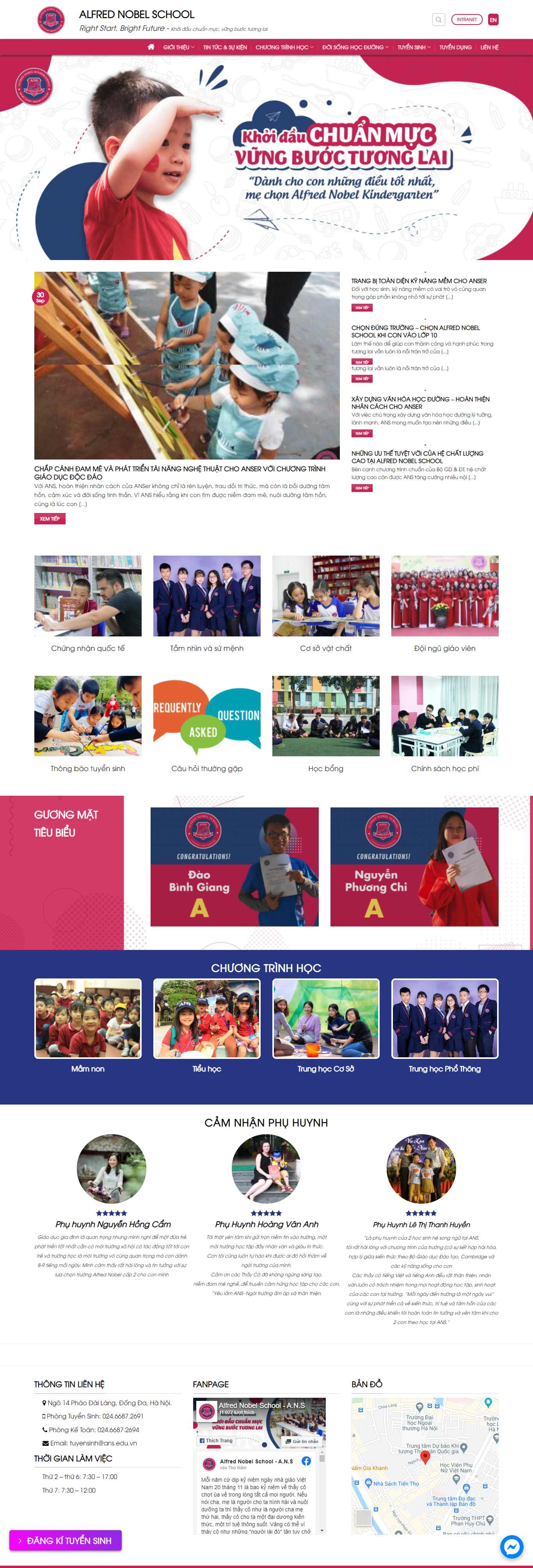 Thiết kế Web trường phổ thông ans.edu.vn