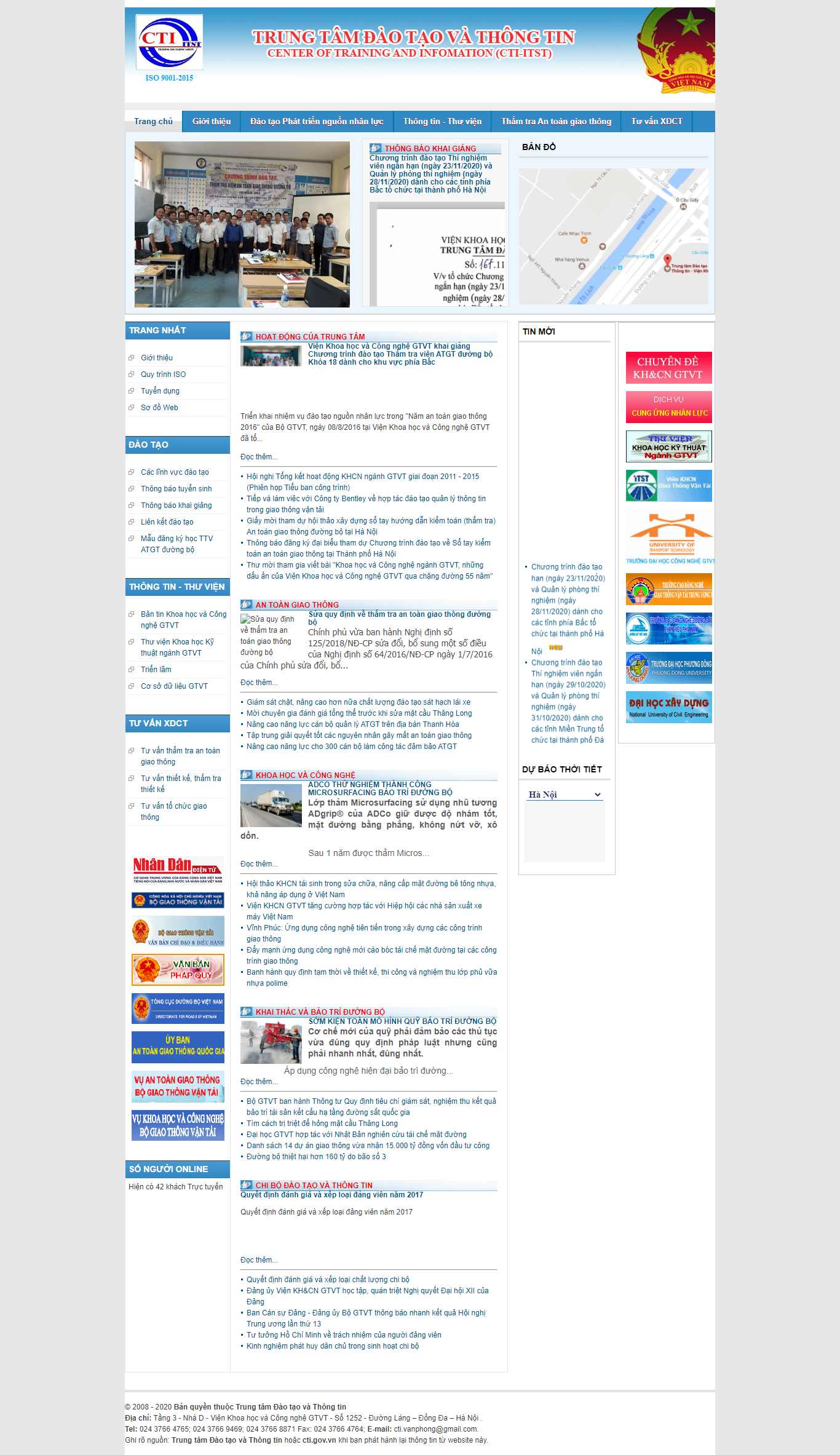 Thiết kế Web trung tâm đào tạo cti.gov.vn