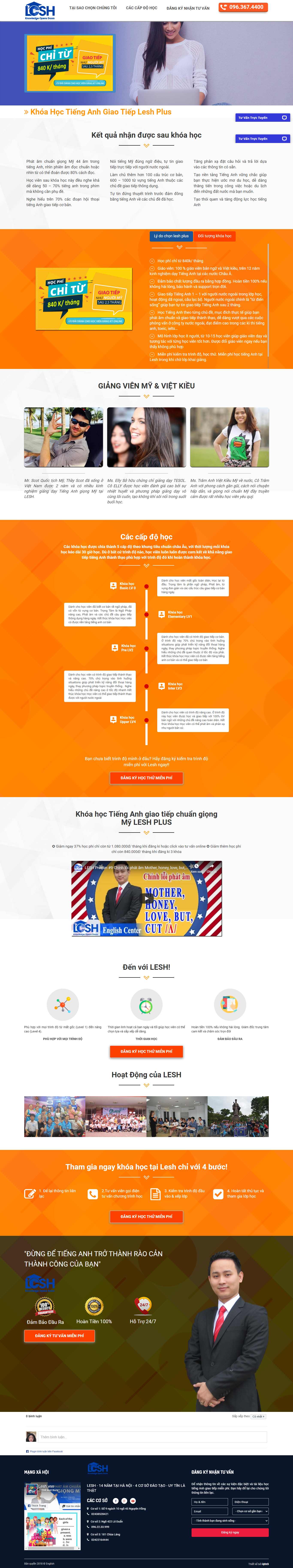 Thiết kế Web trung tâm anh ngữ anhngulesh.edu.vn