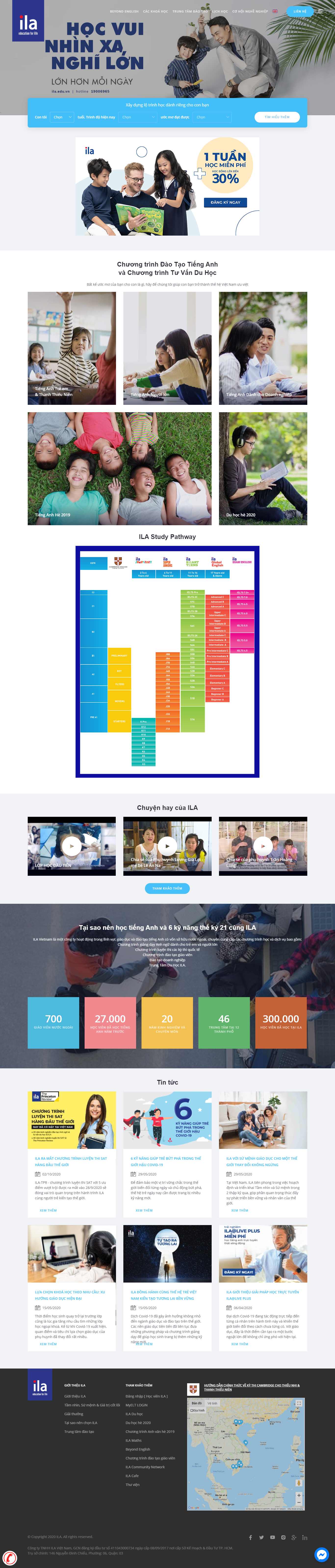 Thiết kế Web trung tâm anh ngữ ila.edu.vn