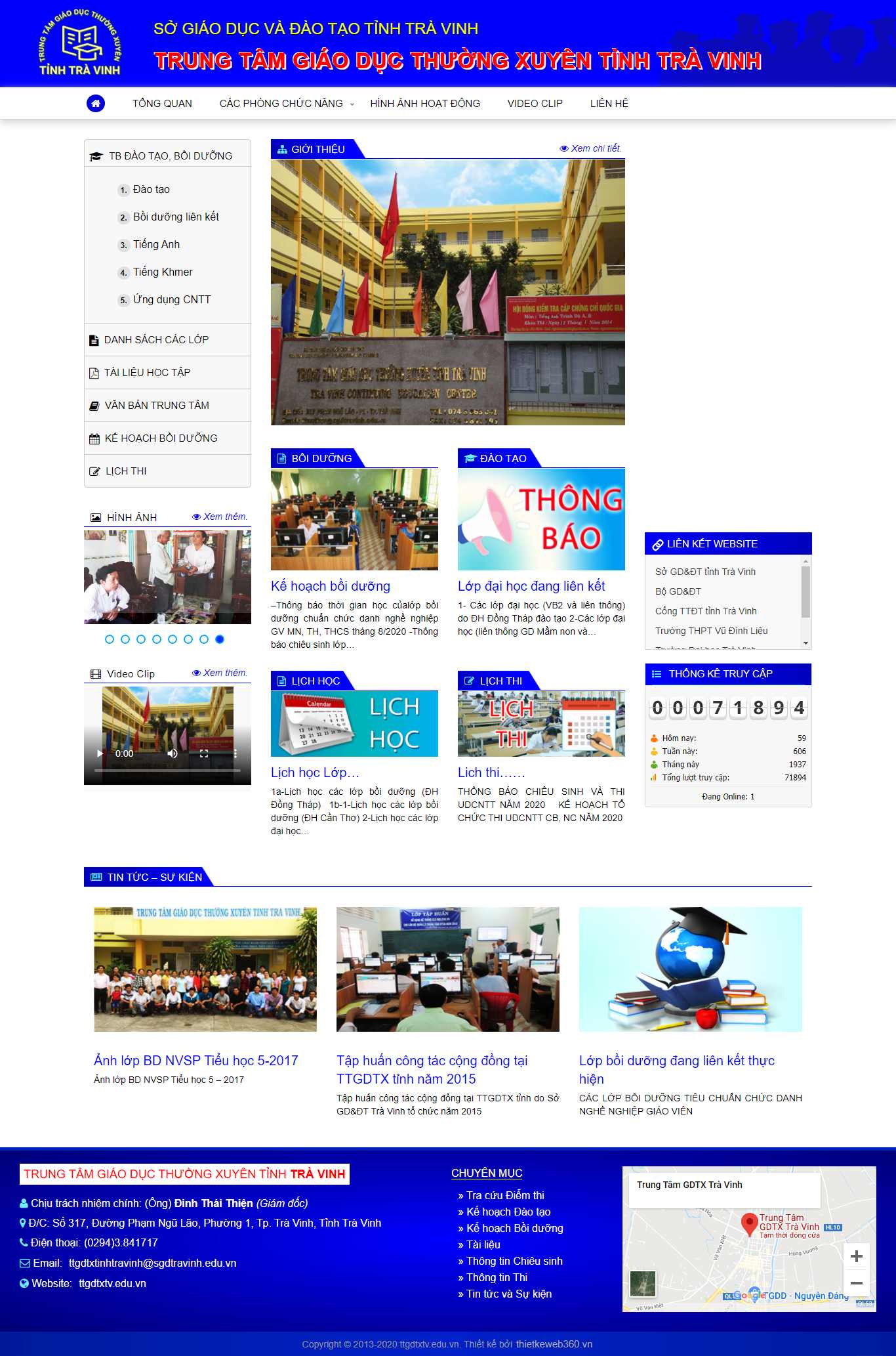 Thiết kế Web trung tâm giáo dục thường xuyên ttgdtxtv.edu.vn