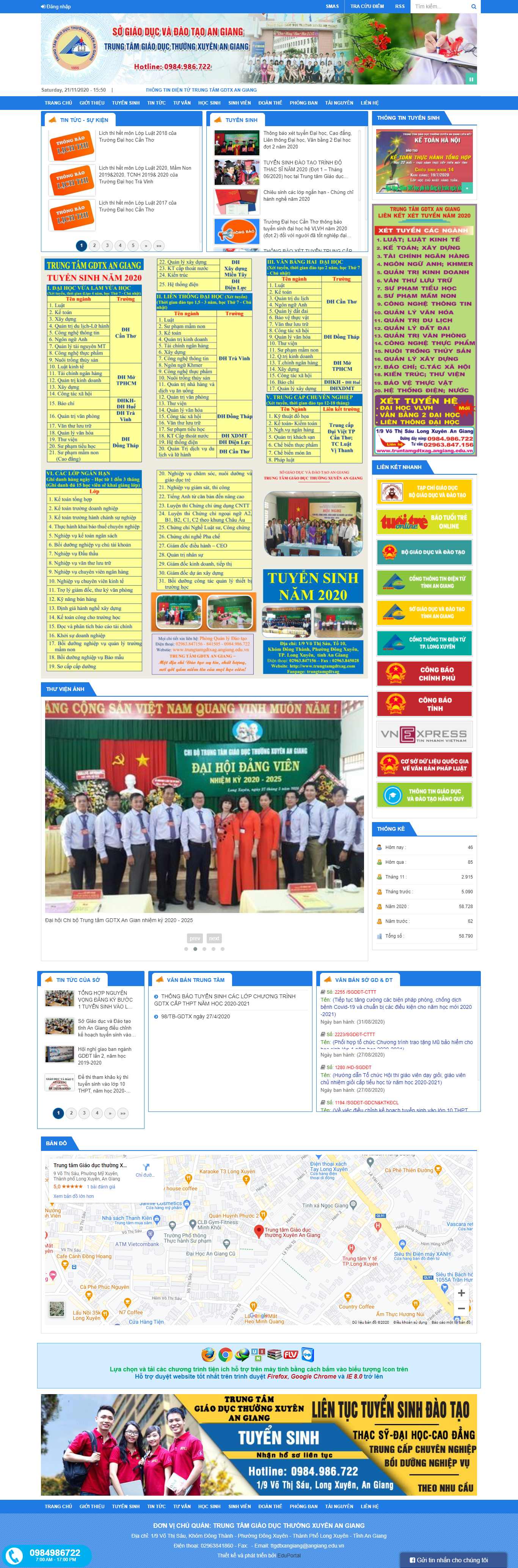 Thiết kế Web trung tâm giáo dục thường xuyên trungtamgdtxag.com