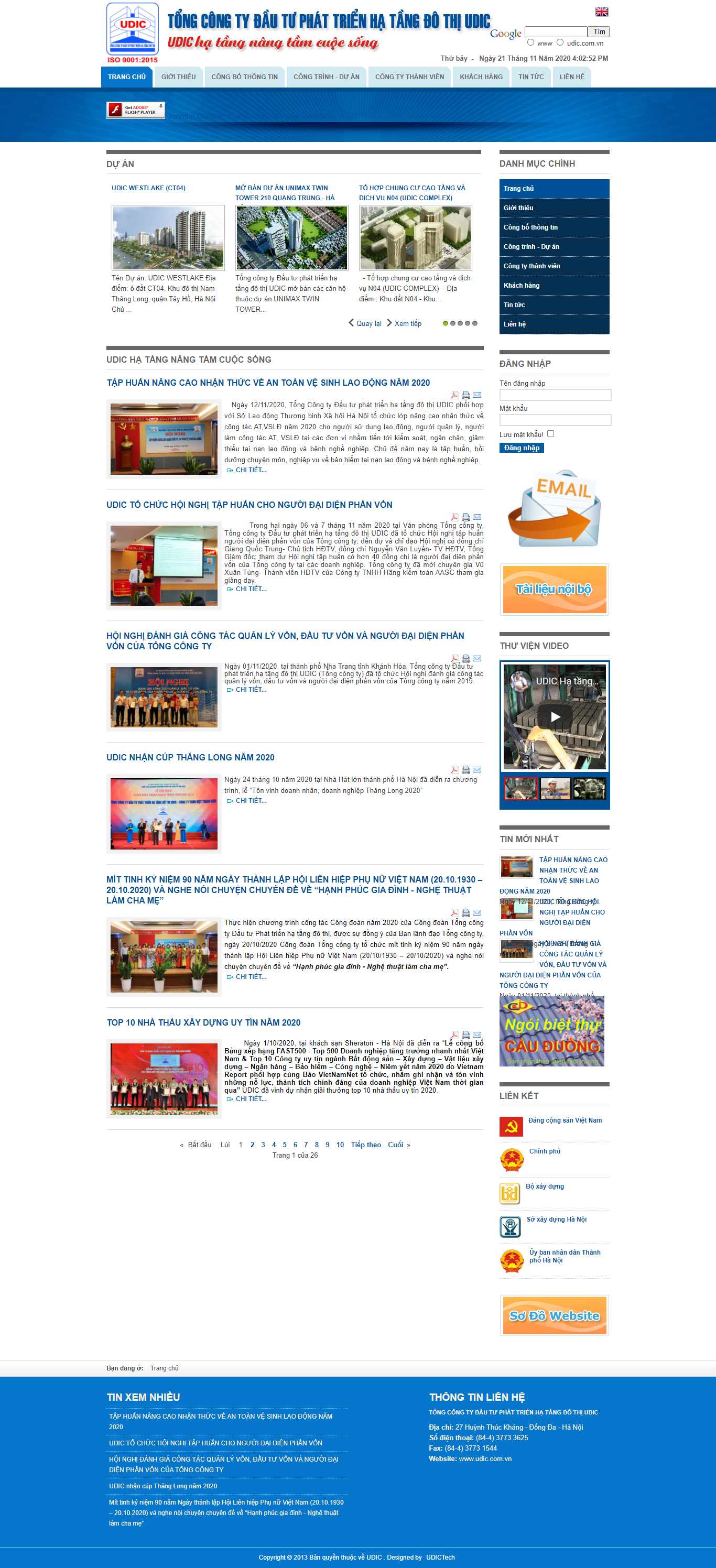 Thiết kế Web xí nghiệp udic.com.vn