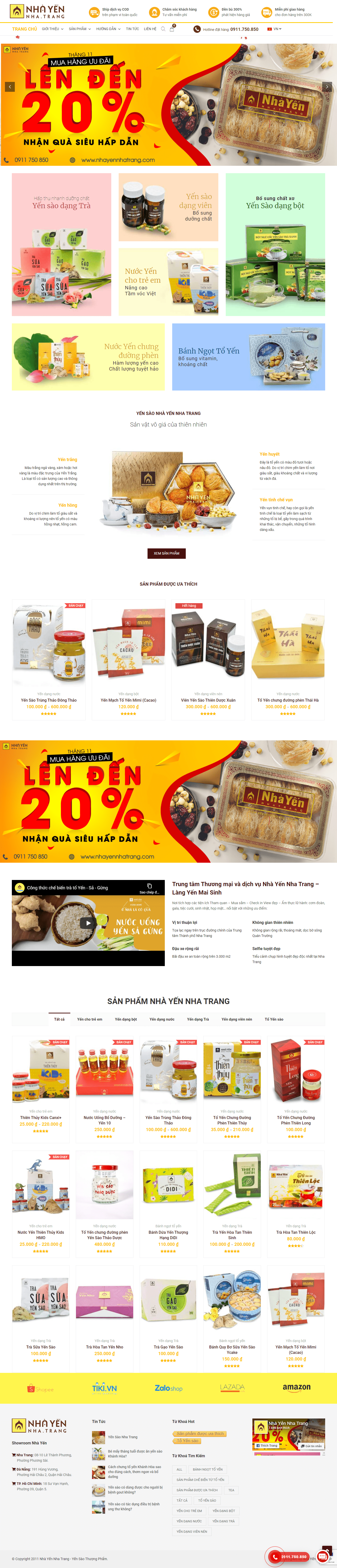 Thiết kế Web yến sào nhayennhatrang.com