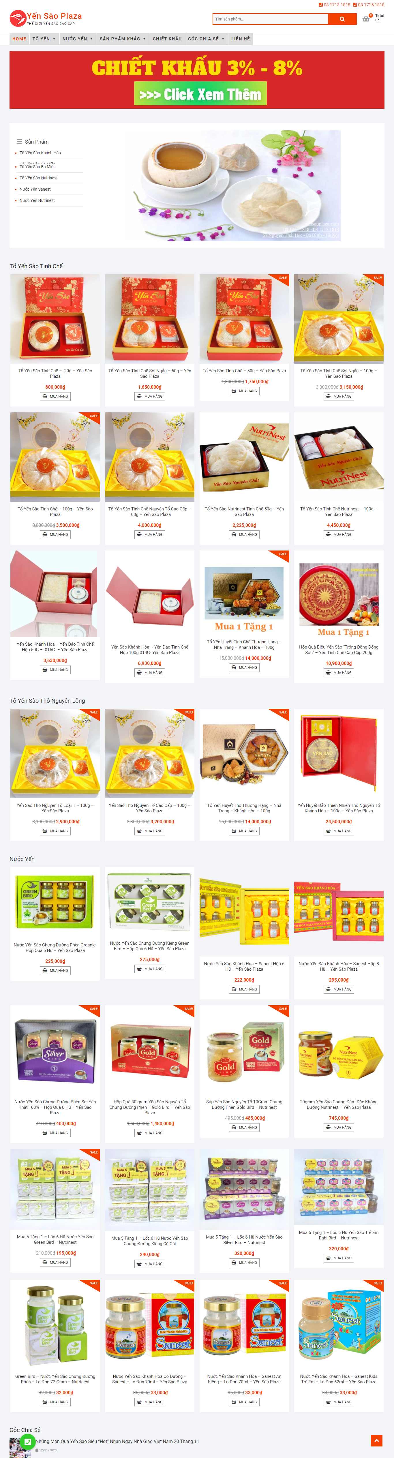 Thiết kế Web yến sào yensaoplaza.com