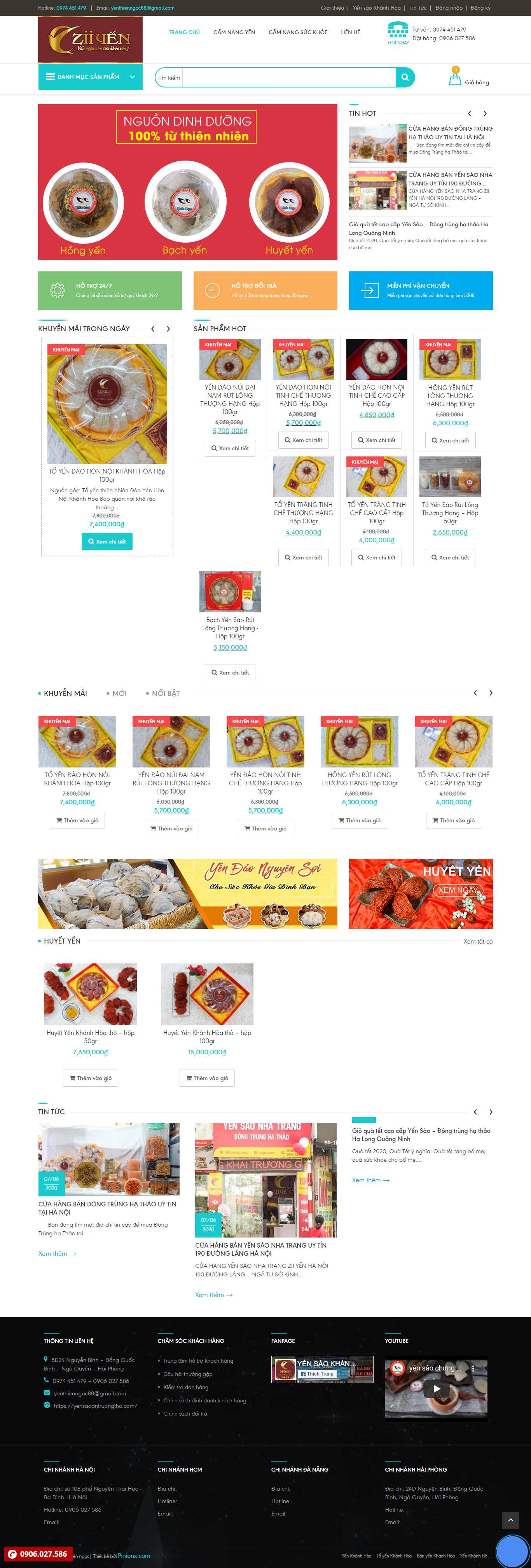 Thiết kế Web yến sào yensaoantruongtho.com