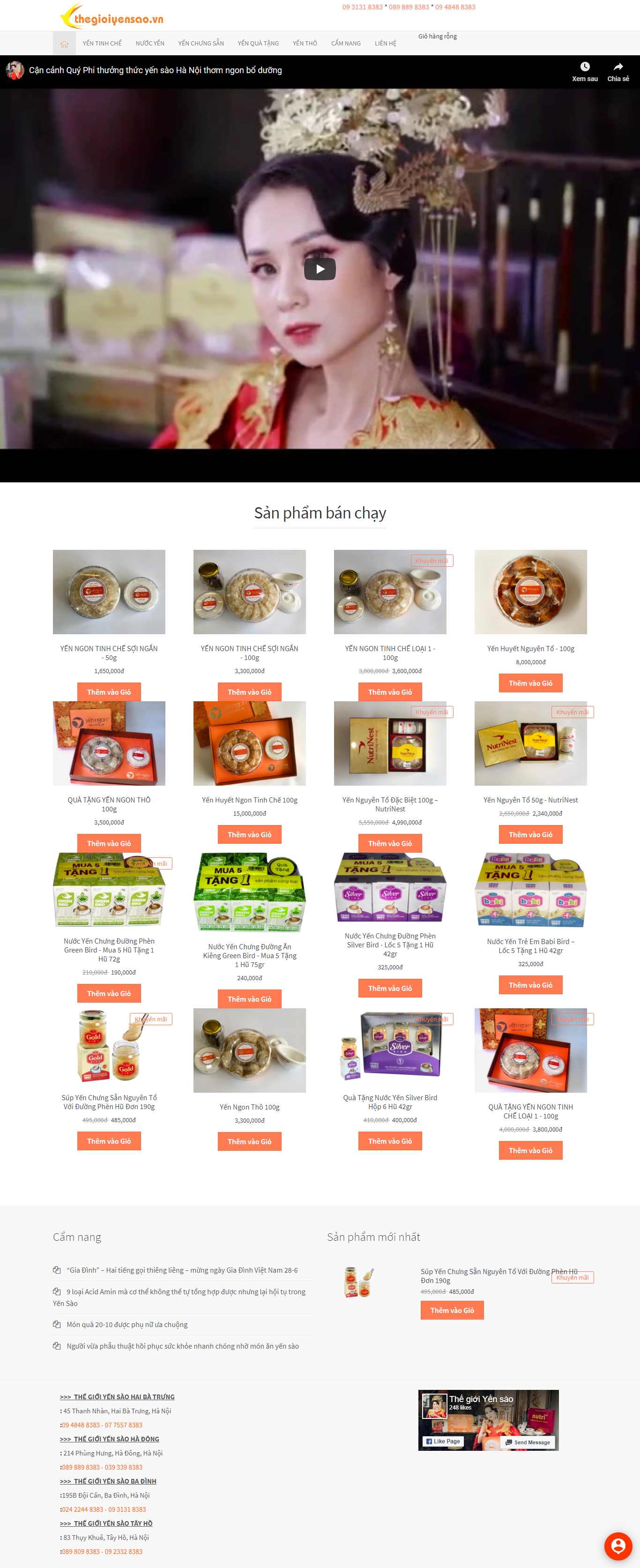 Thiết kế Web yến sào thegioiyensao.vn