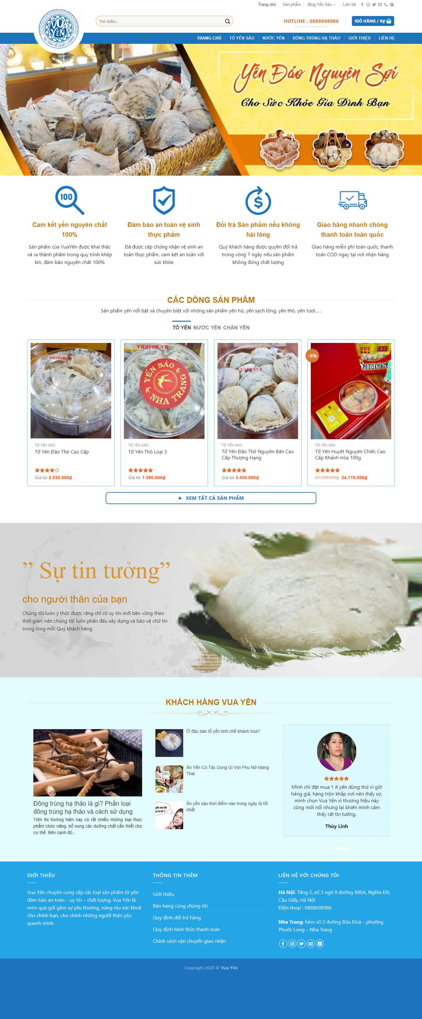 Thiết kế Web yến sào vuayen.vn