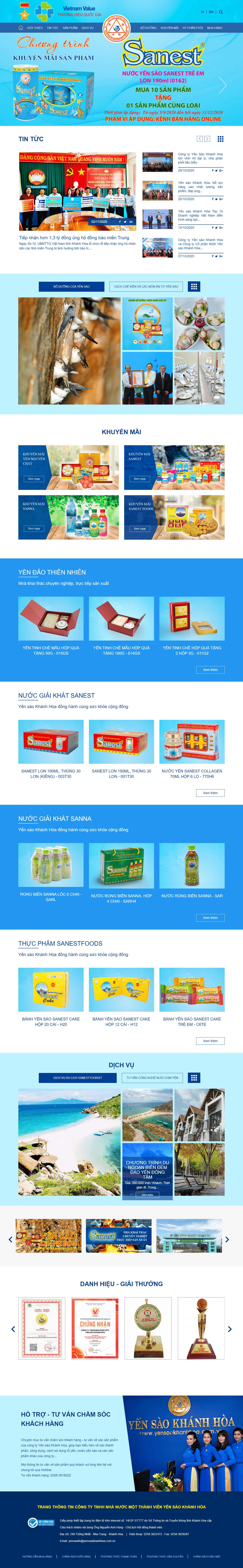 Thiết kế Web yến sào yensaokhanhhoa.com.vn