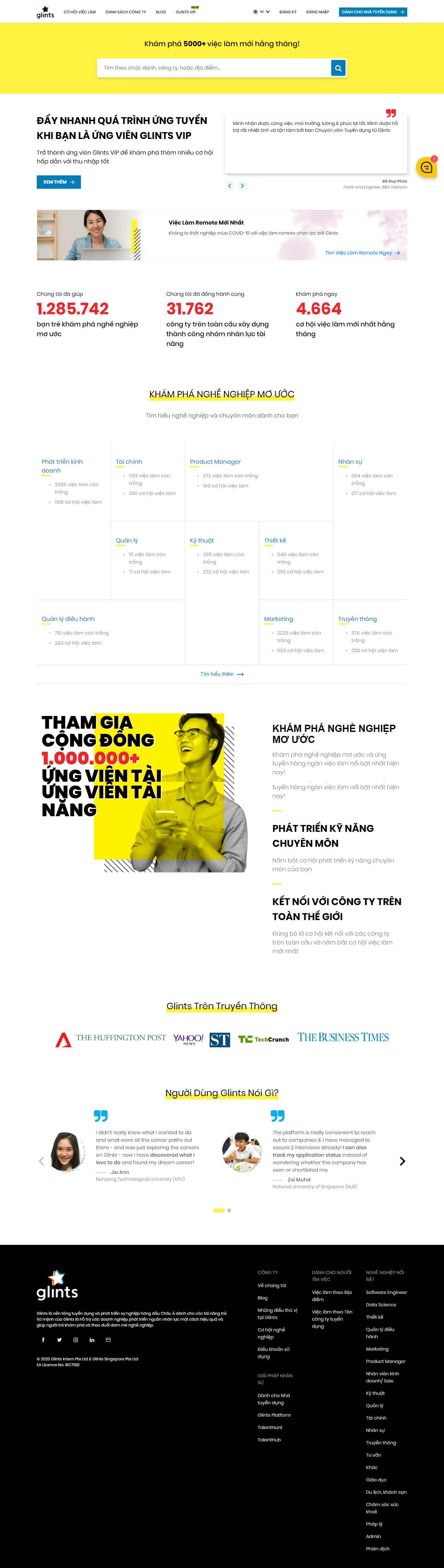 Thiết kế Web seongon glints.com