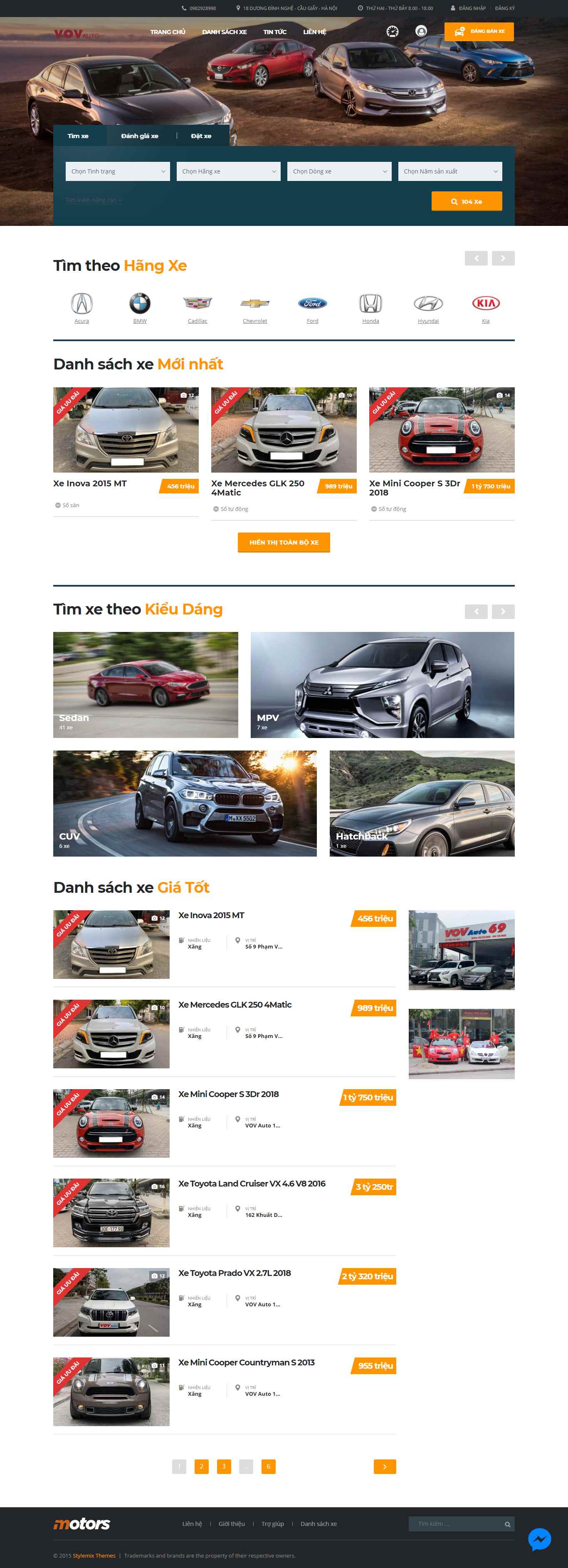 Thiết kế Web vov vovauto.vn