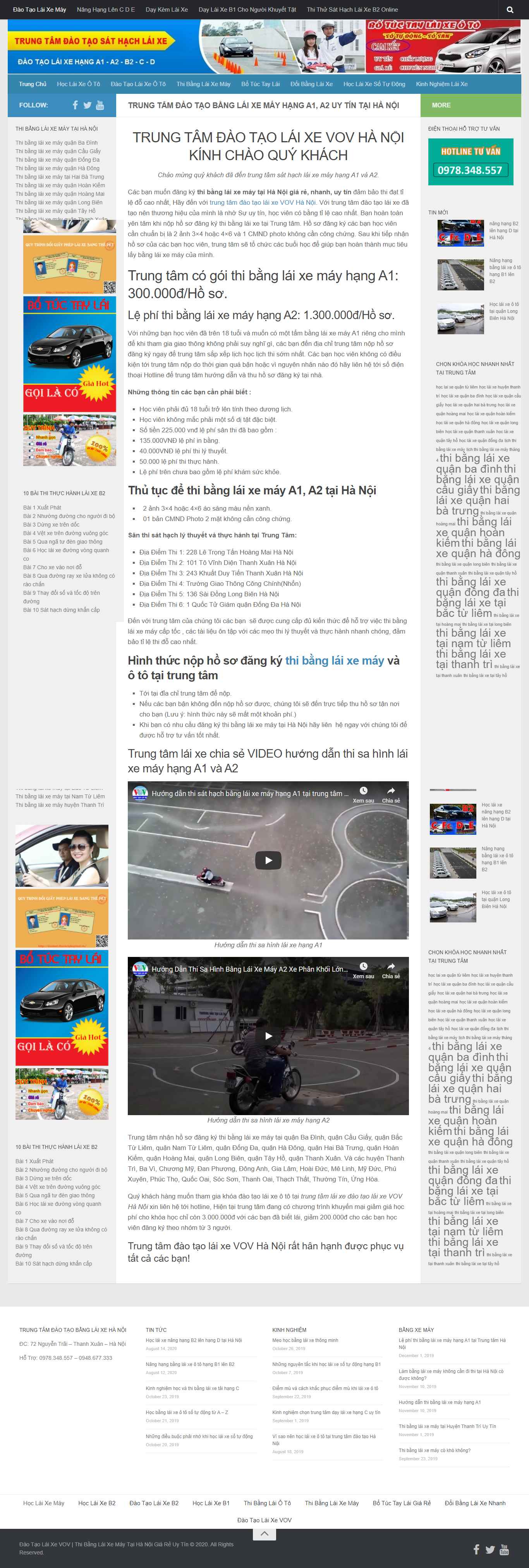 Thiết kế Web vov lambanglaixehanoi.com