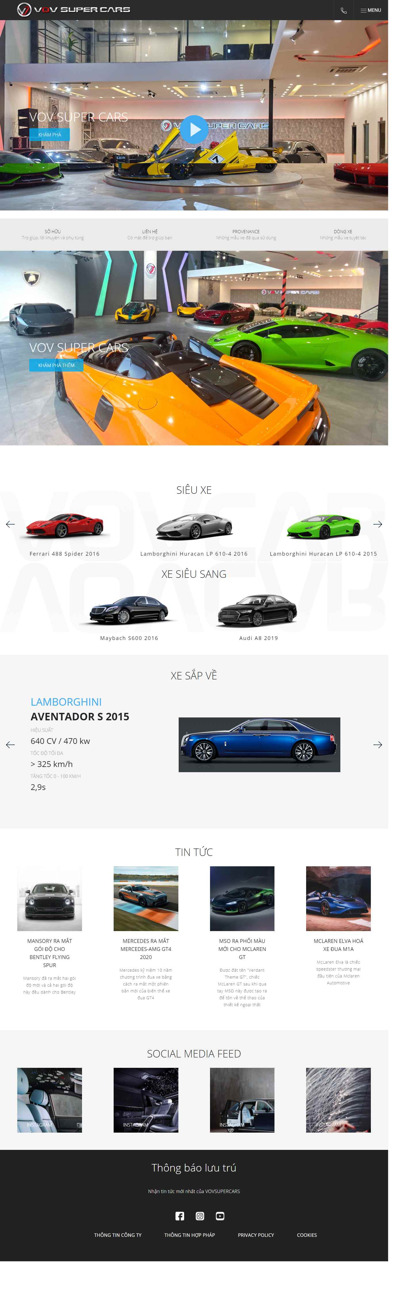Thiết kế Web tiktok vovsupercars.vn
