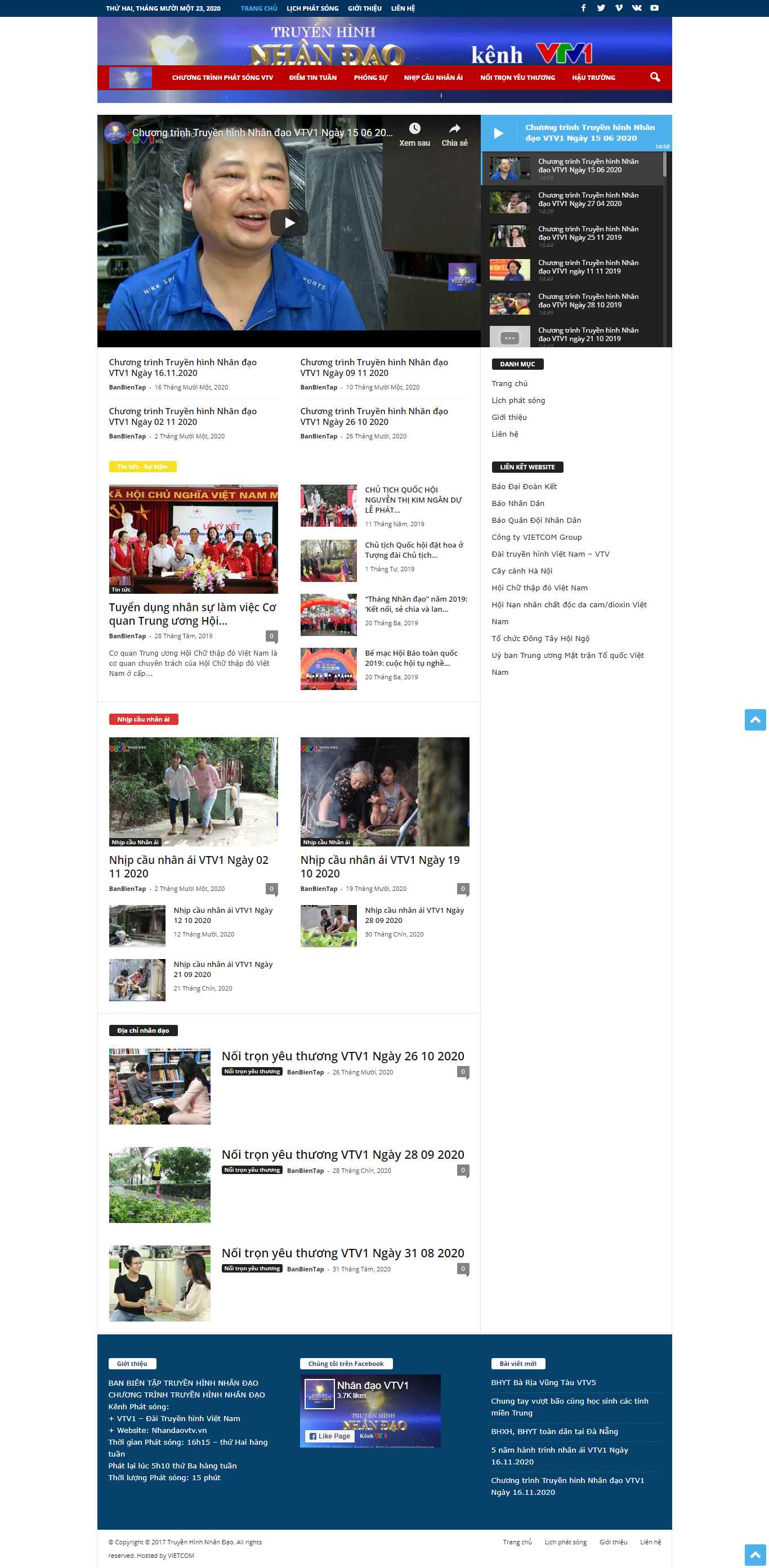 Thiết kế Web vtv nhandaovtv.vn