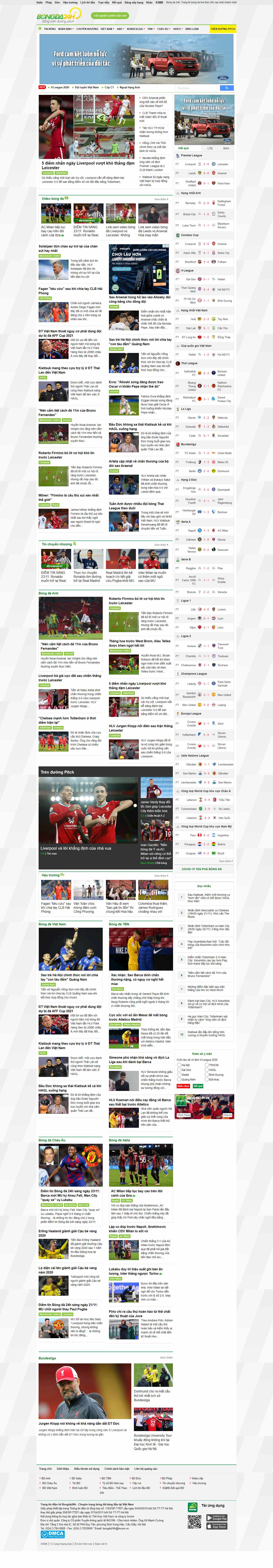Thiết kế Web 24h bongda24h.vn