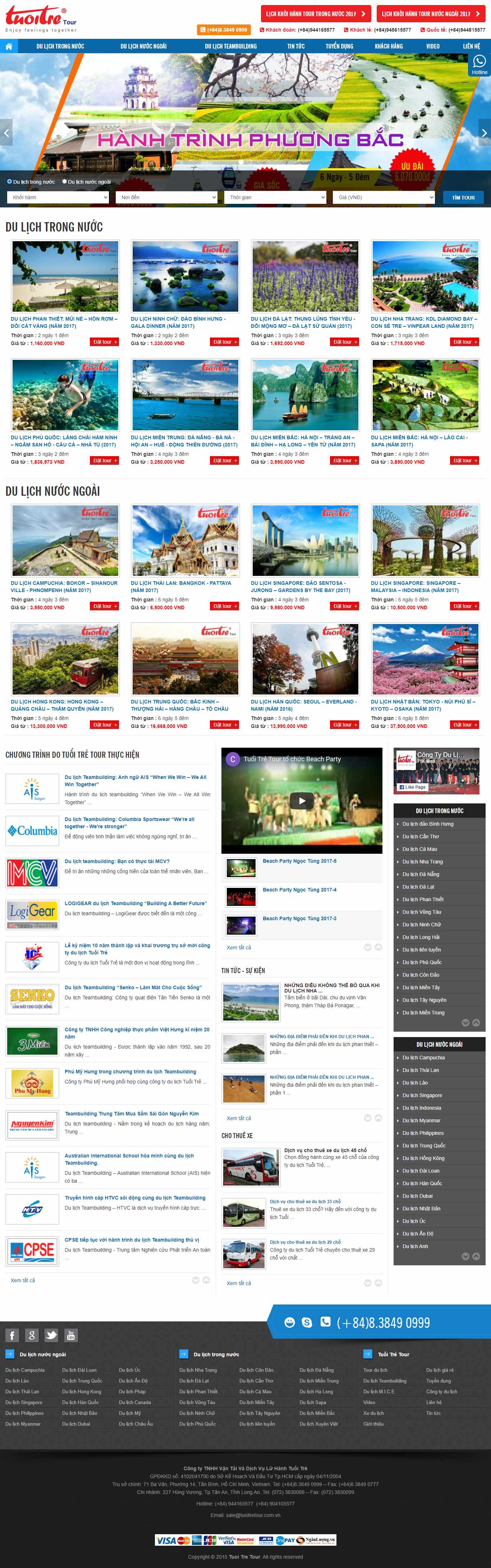 Thiết kế Web tuoitre tuoitretour.com