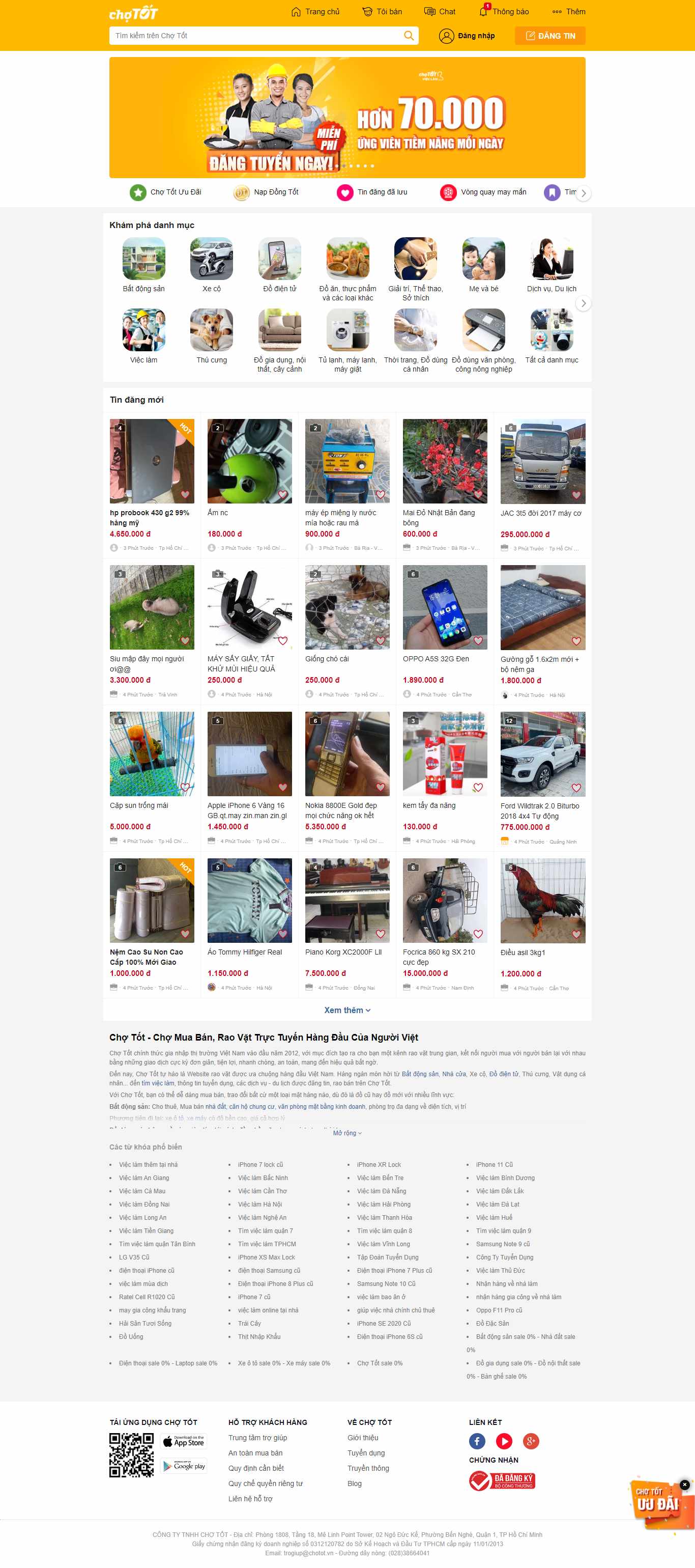 Thiết kế Web chotot chotot.com