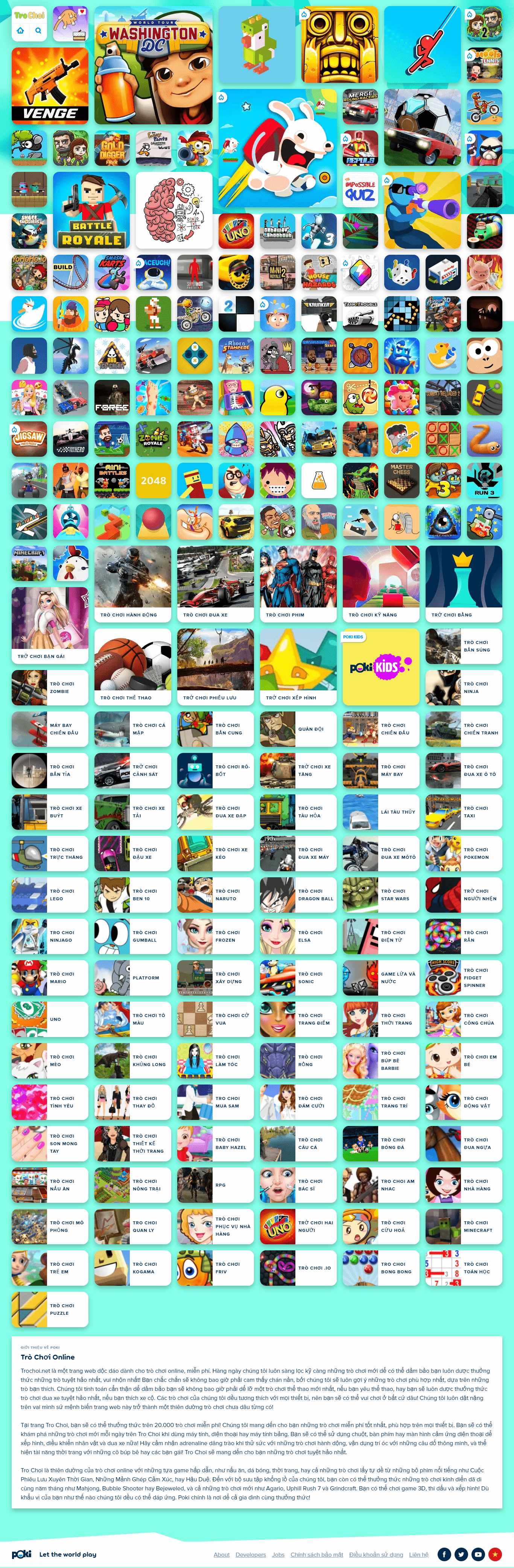 Thiết kế Web chơi game trochoi.net