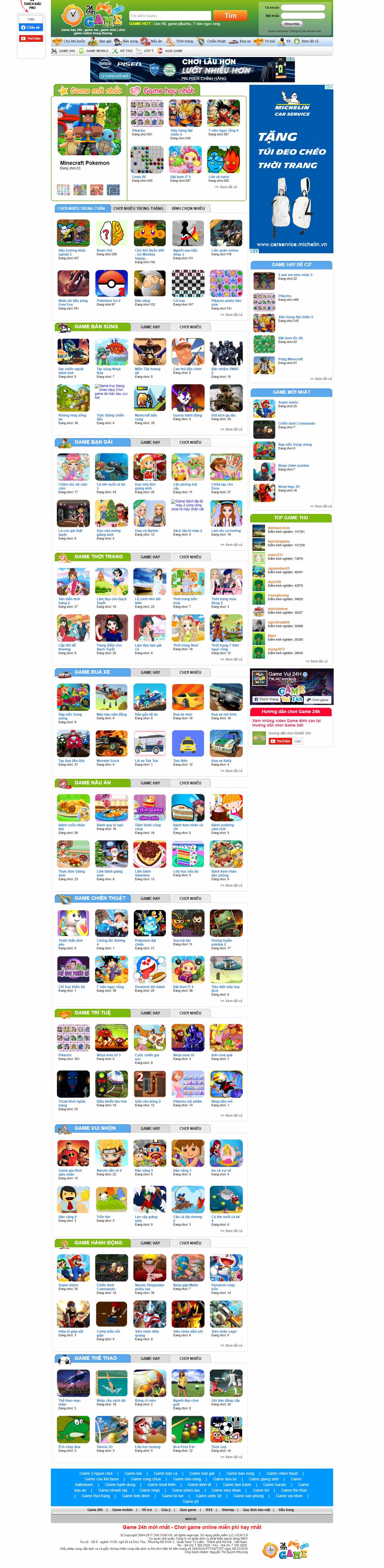 Thiết kế Web chơi game game24h.vn