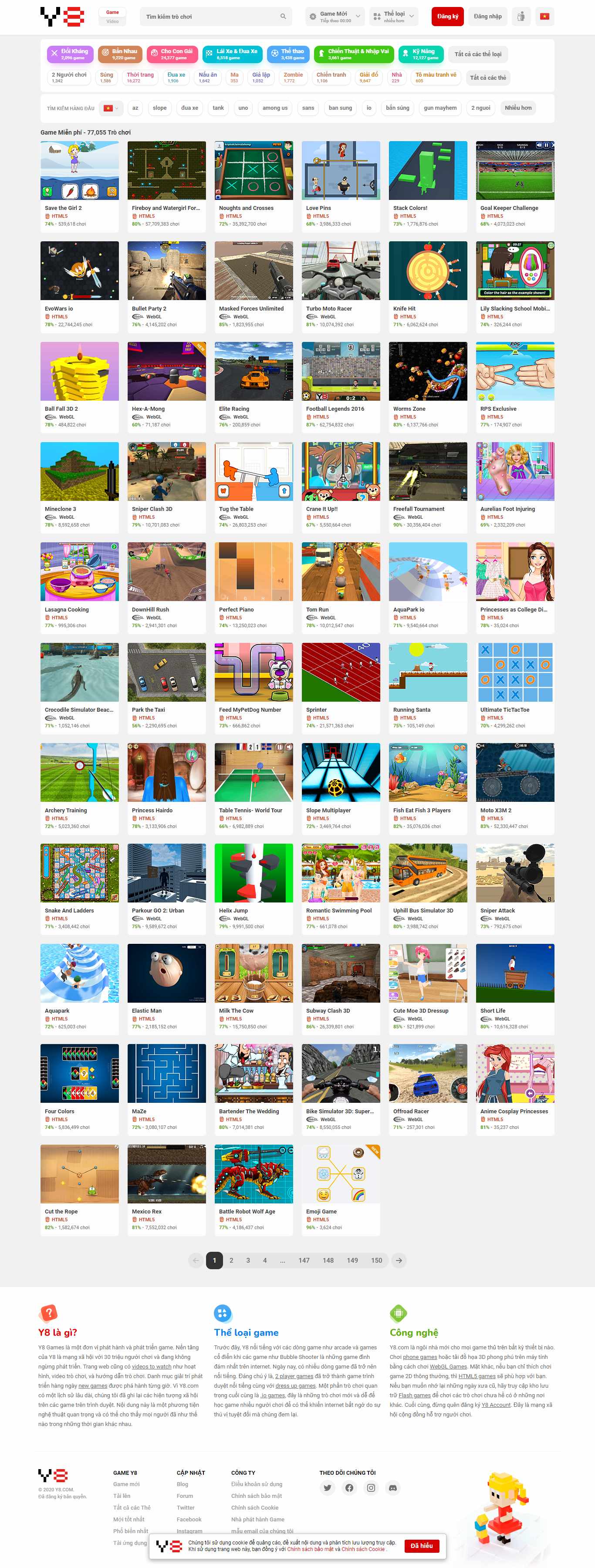 Thiết kế Web chơi game vi.y8.com