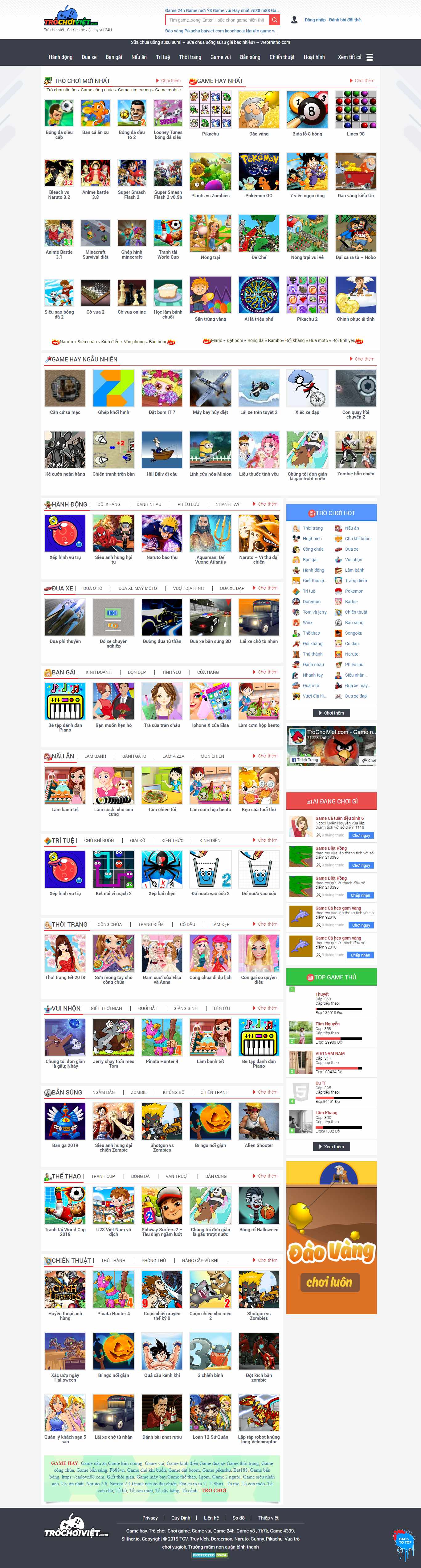 Thiết kế Web chơi game trochoiviet.com