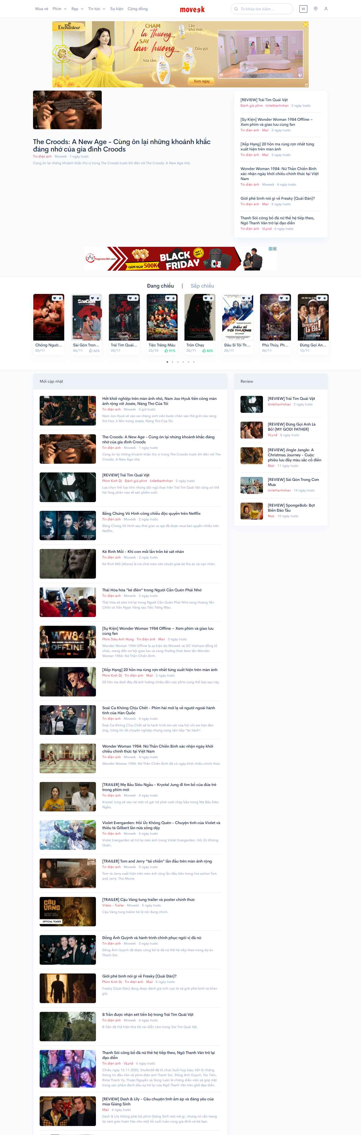 Thiết kế Web phim rạp moveek.com