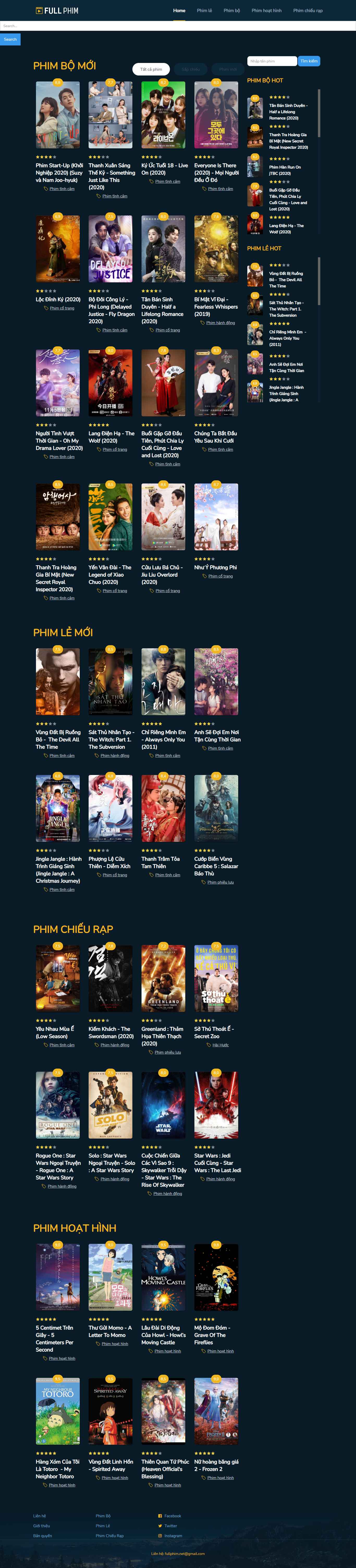 Thiết kế Web phim rạp fullphim.net