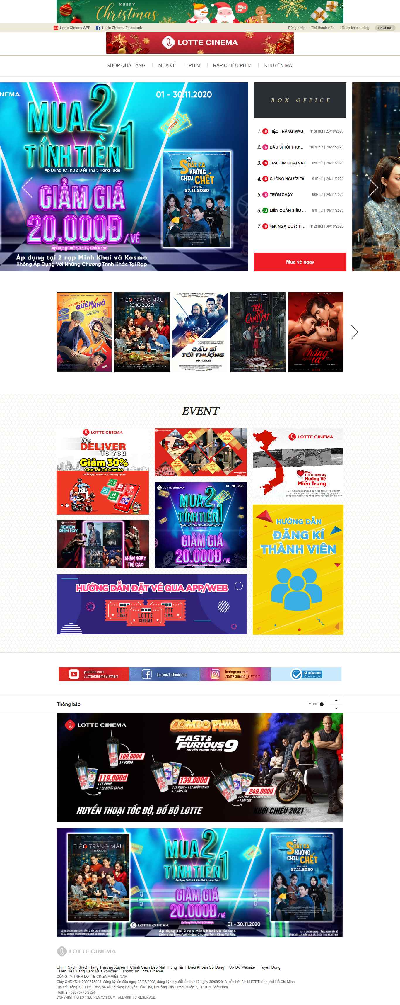 Thiết kế Web phim rạp lottecinemavn.com