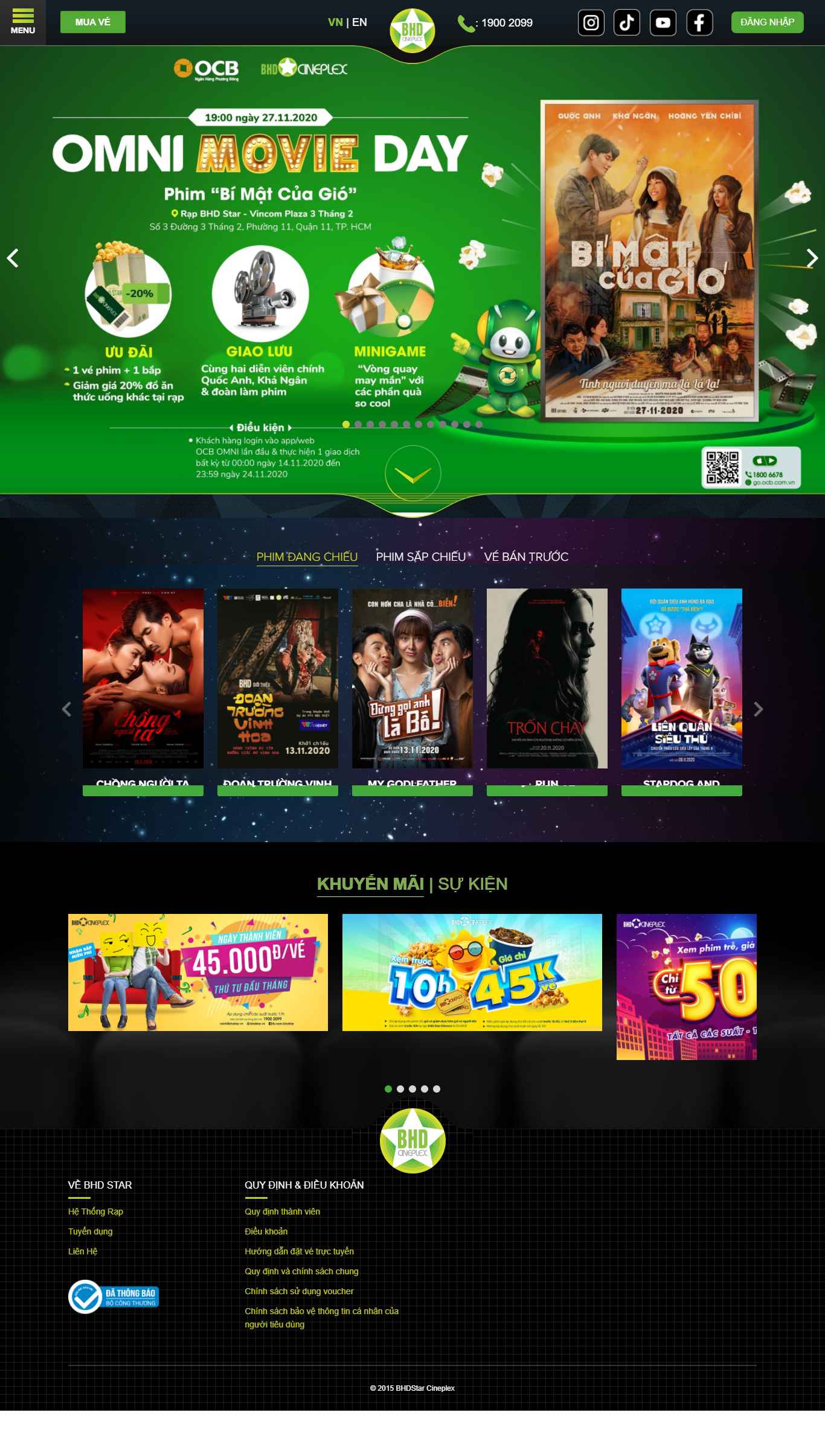 Thiết kế Web phim rạp bhdstar.vn