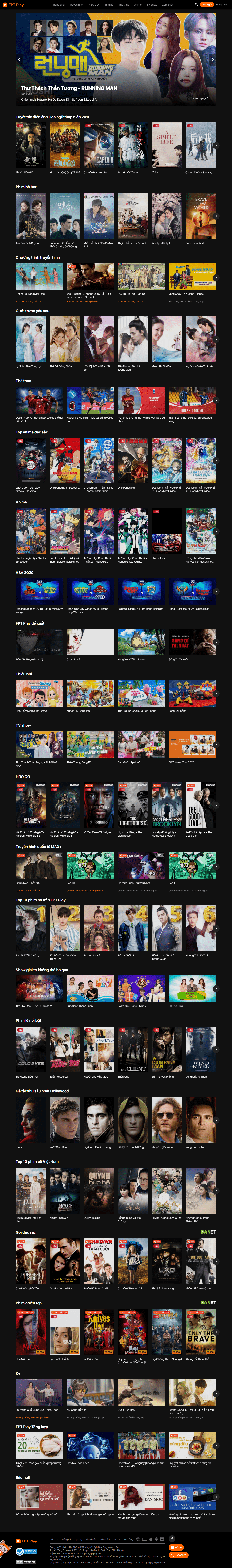 Thiết kế Web phim rạp fptplay.vn