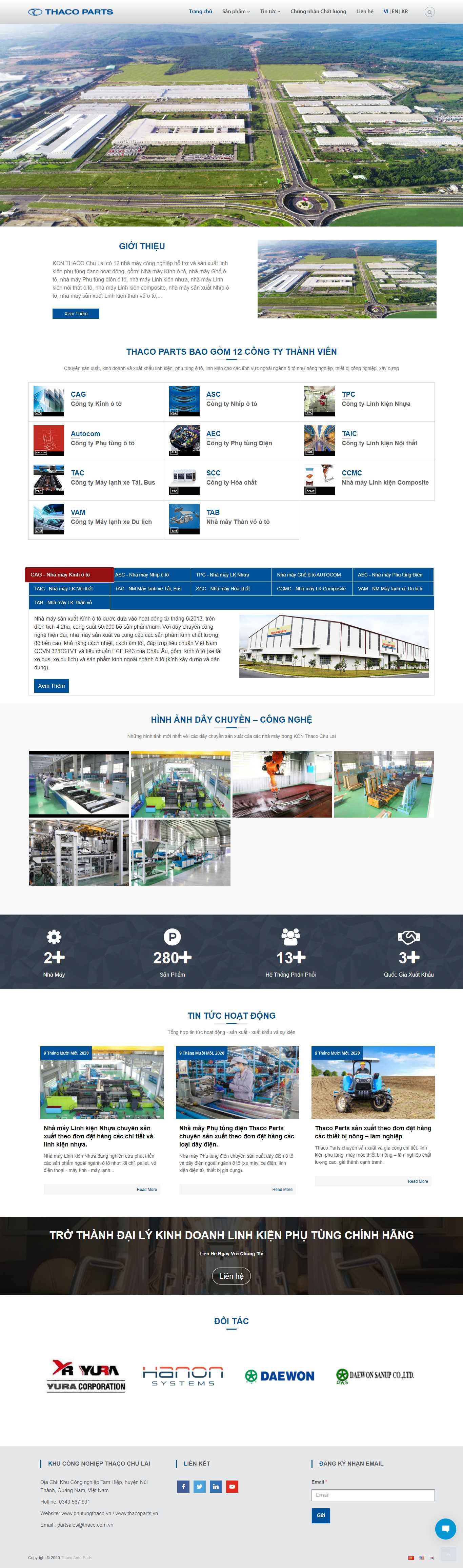 Thiết kế Web sản xuất nhựa thacoparts.vn